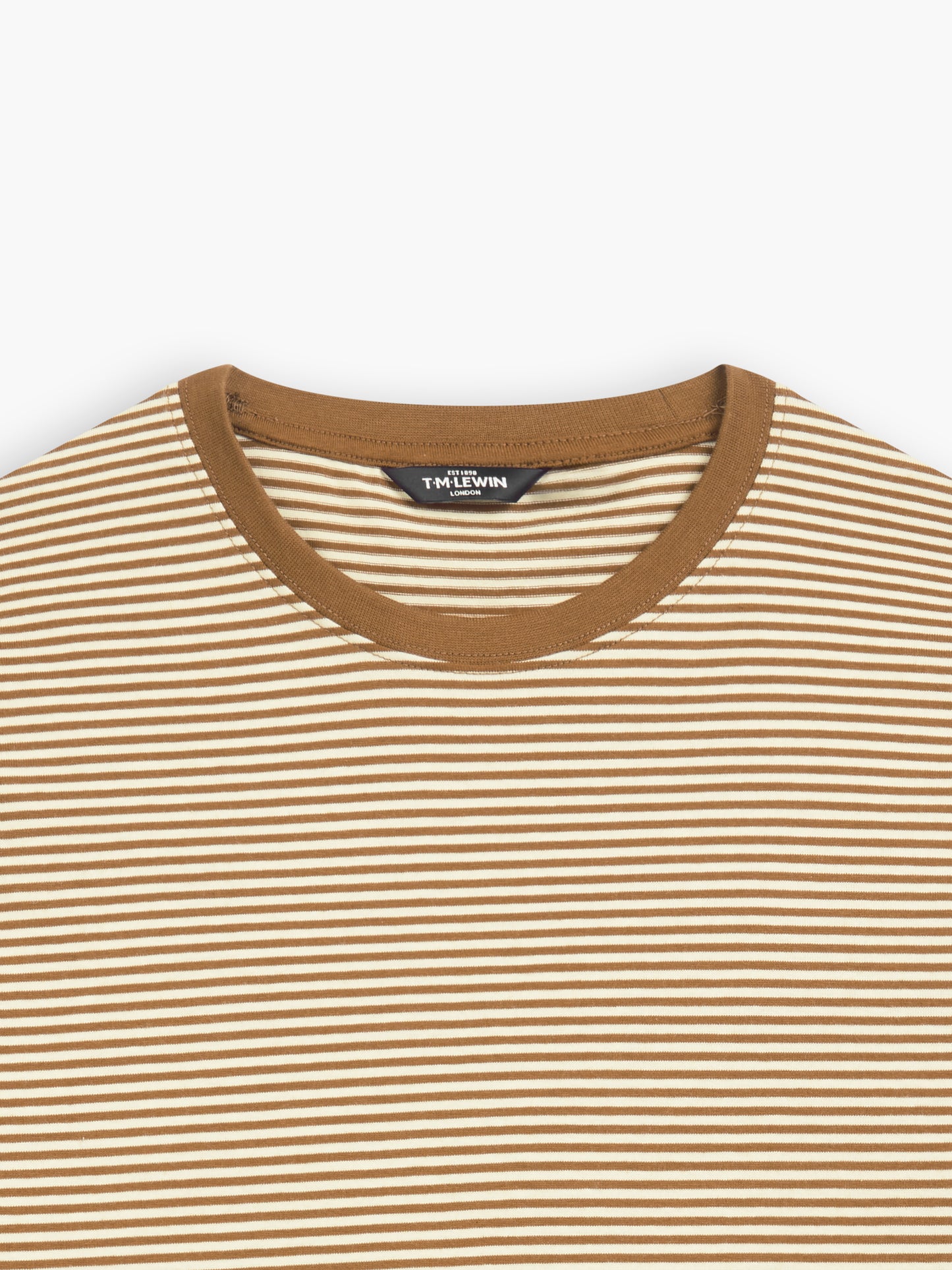 Rust Fine Stripe Crew Neck T-Shirt