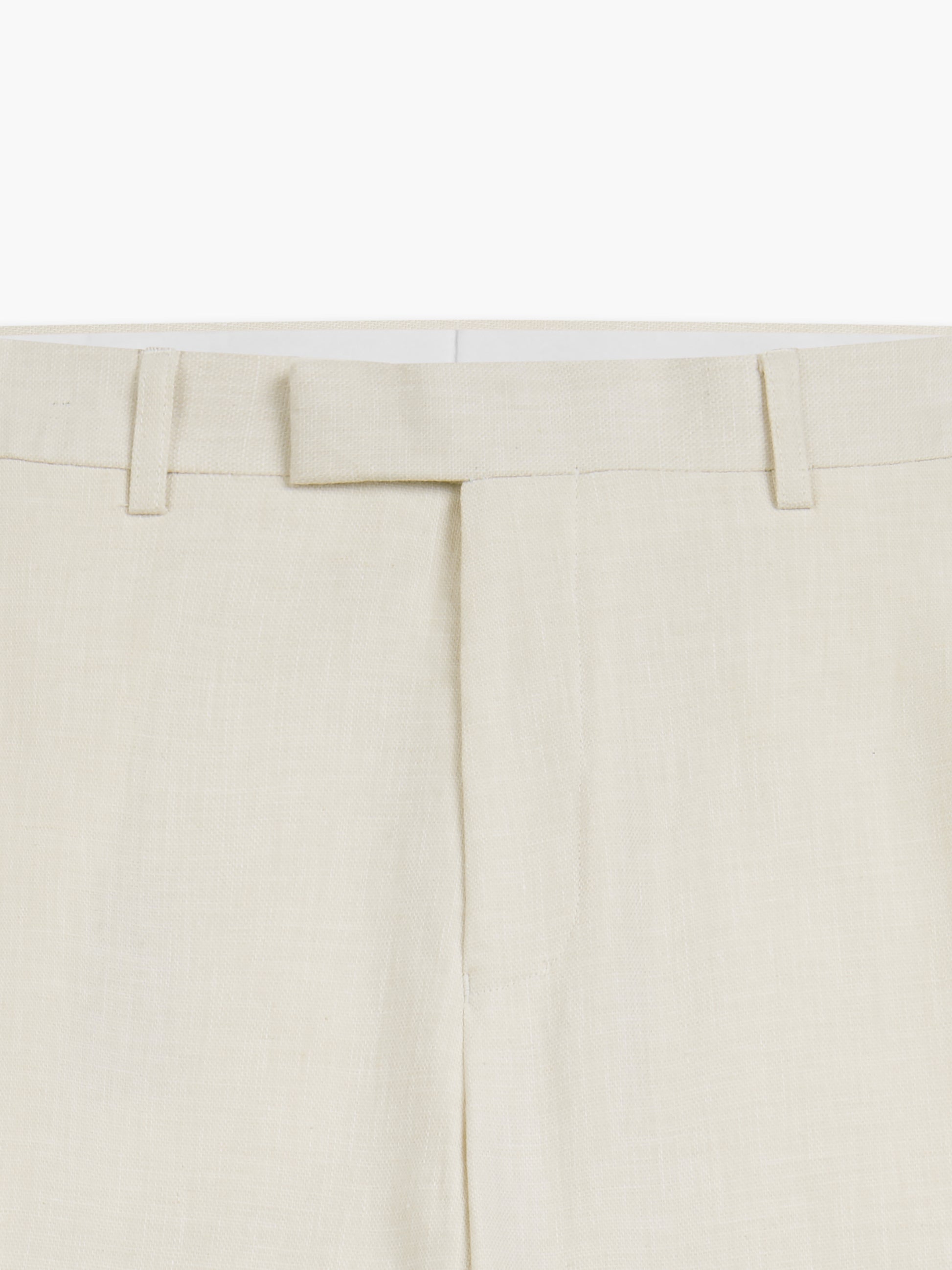 Image 6 of Slim Fit Linen Suit Trousers in Ecru
