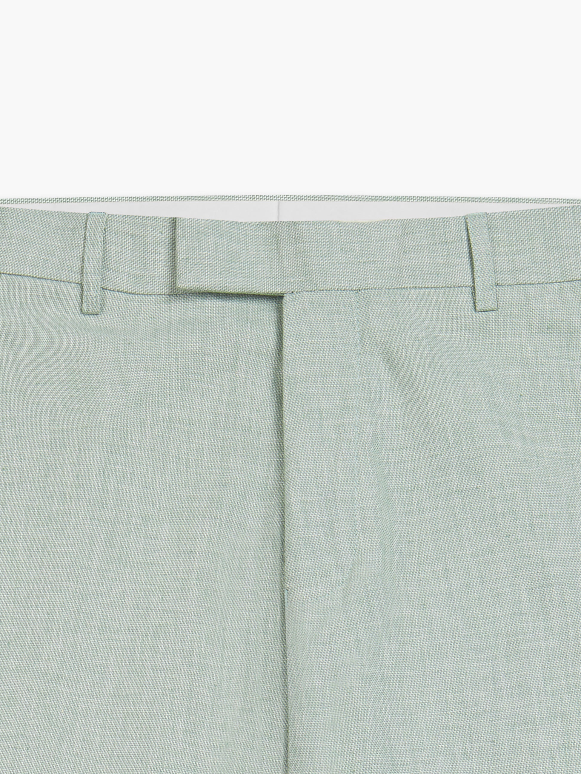 Image 3 of Slim Fit Linen Suit Trousers in Light Green