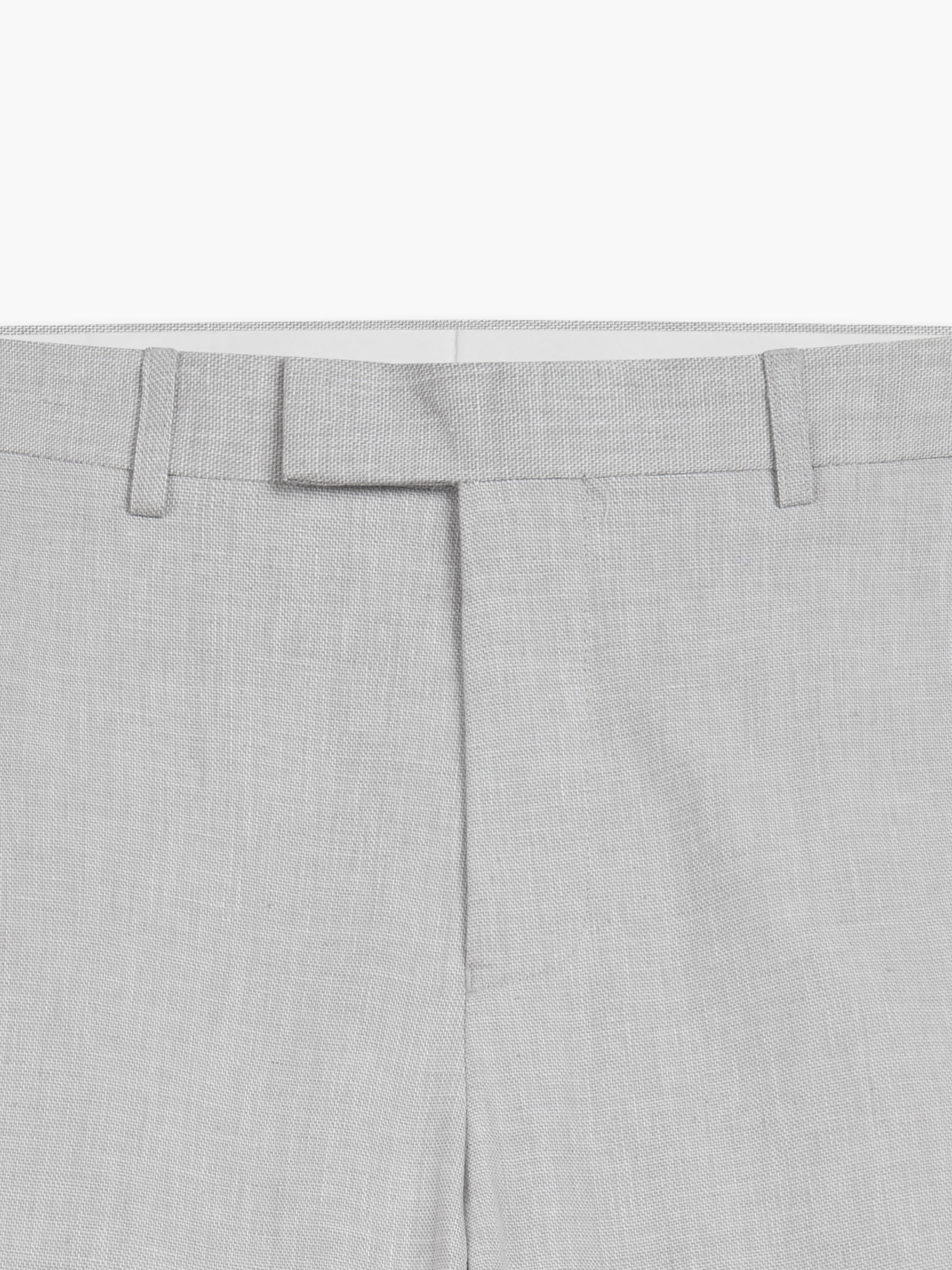 Image 7 of Slim Fit Linen Suit Trousers in Light Grey