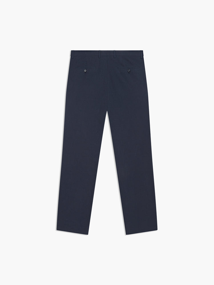 Slim Fit Linen Suit Trousers in Navy