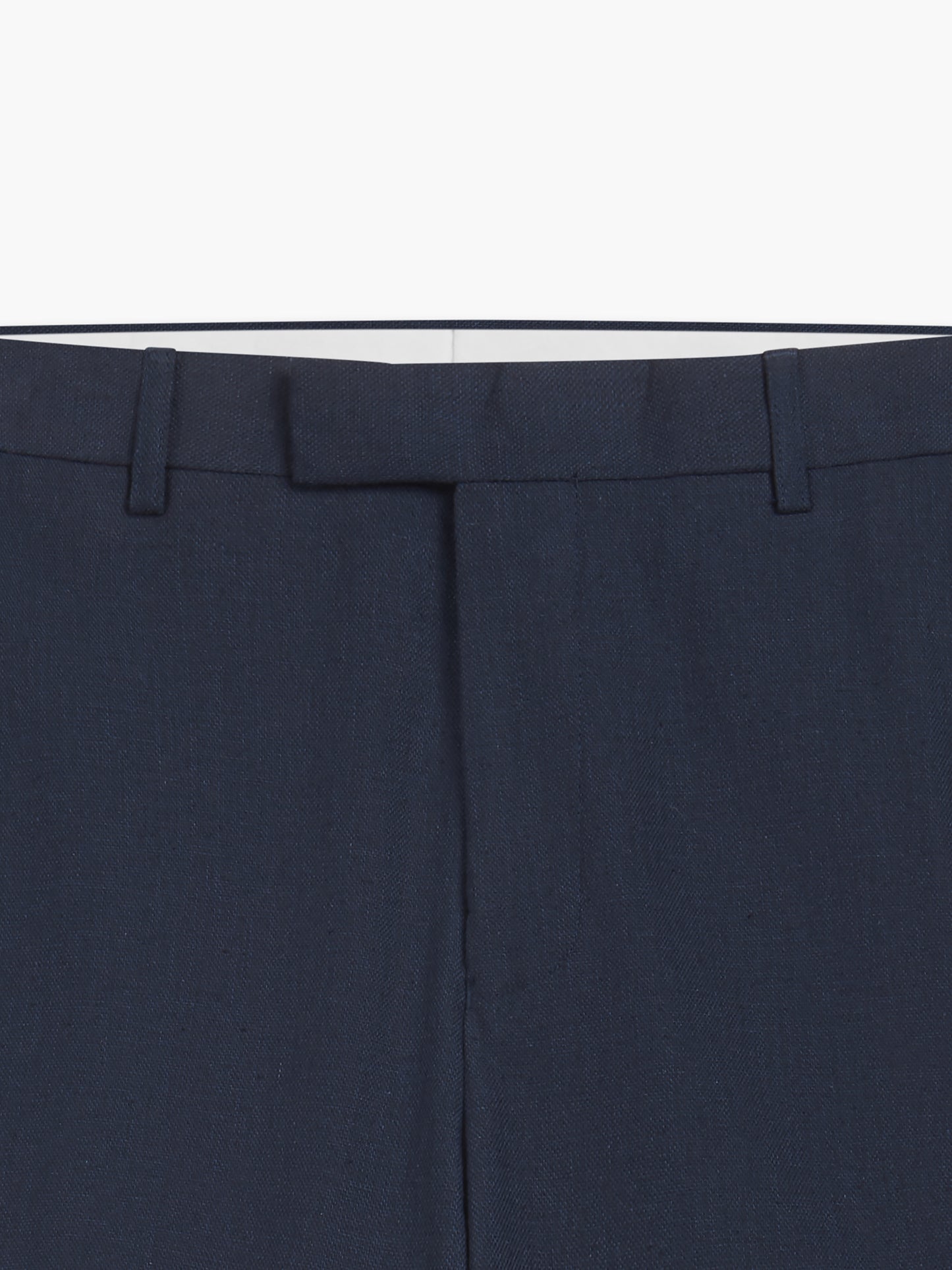 Image 8 of Slim Fit Linen Suit Trousers in Navy