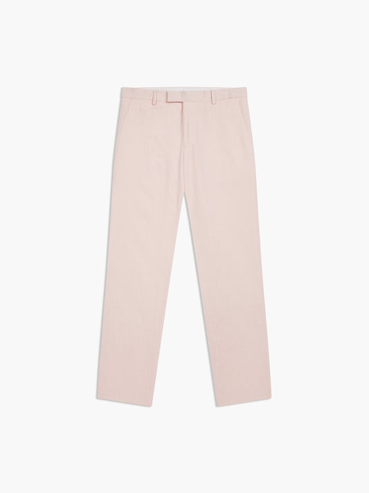 Image 6 of Slim Fit Linen Suit Trousers in Light Pink