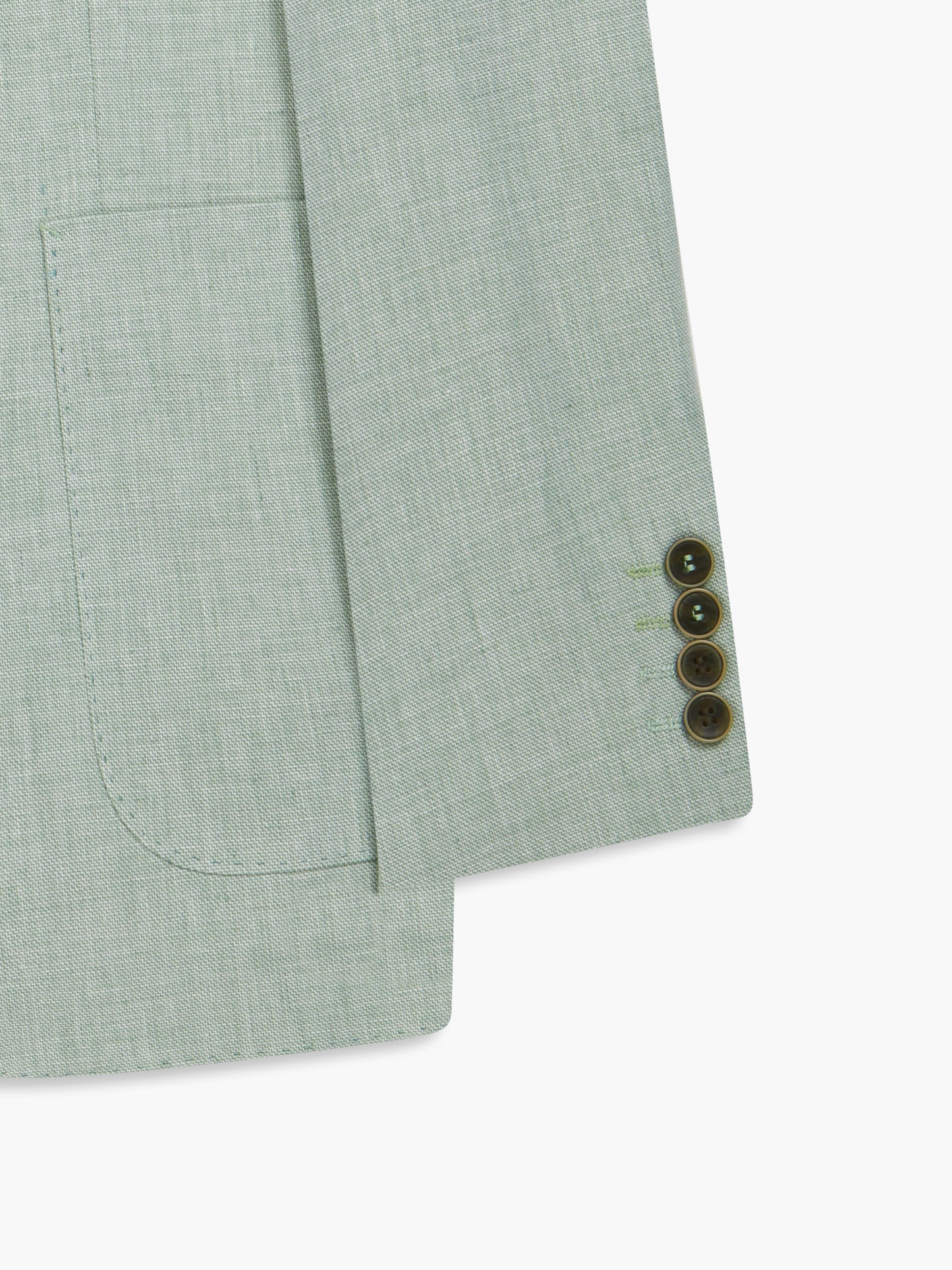 Image 8 of Slim Fit Single Breasted Linen Suit Jacket in Light Green