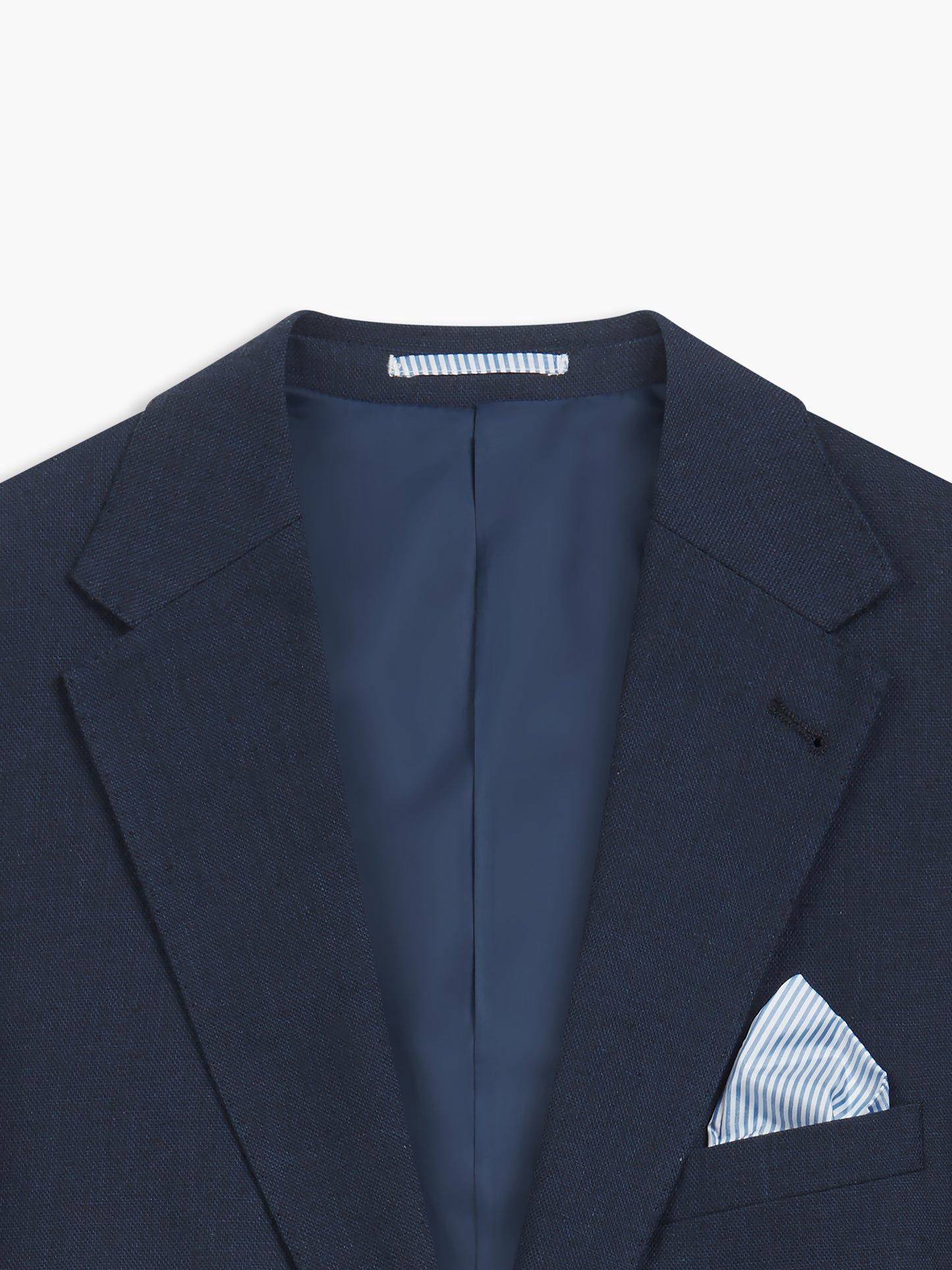 Image 8 of Slim Fit Single Breasted Linen Suit Jacket in Navy