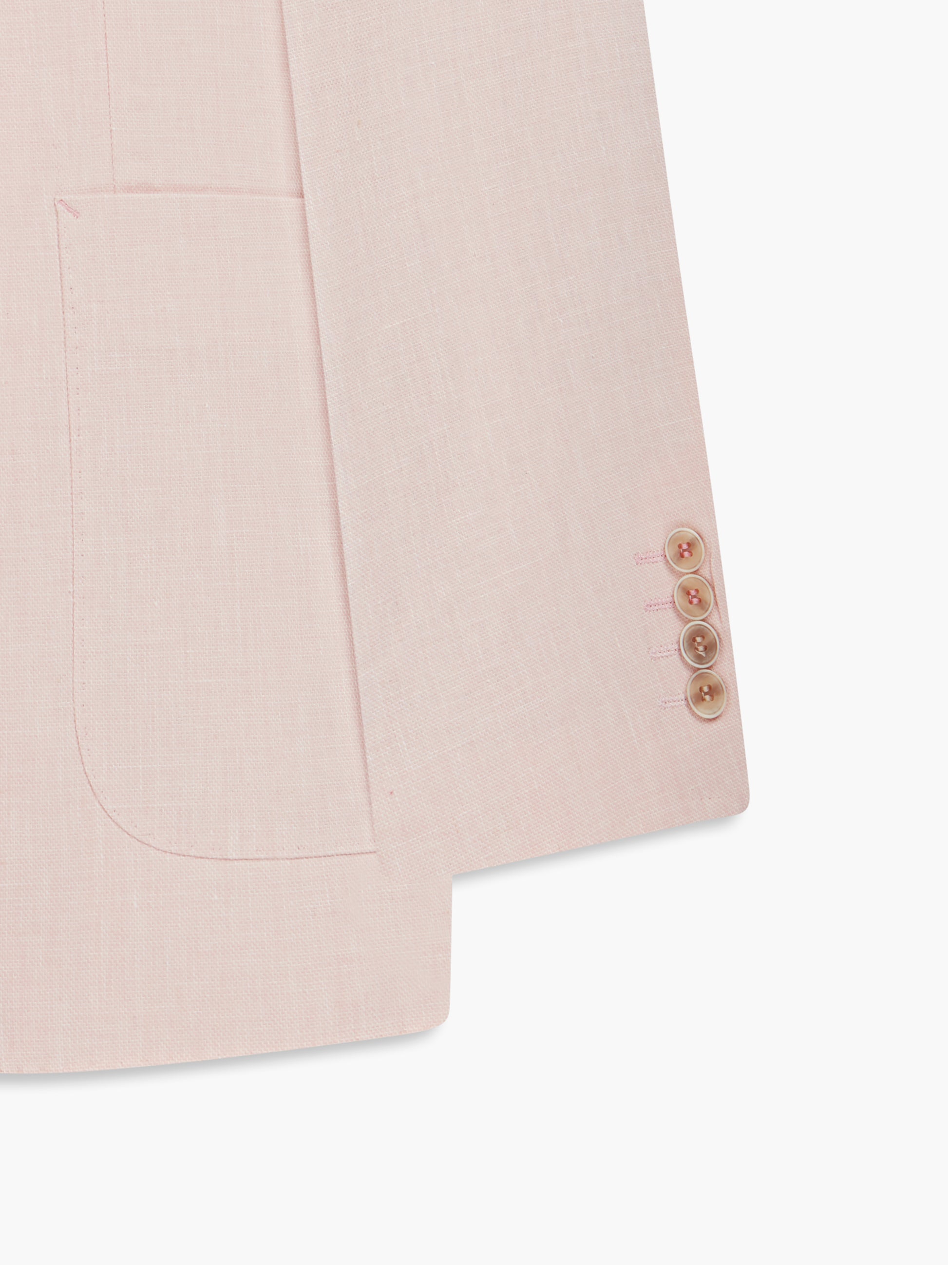 Image 10 of Slim Fit Single Breasted Linen Suit Jacket in Light Pink