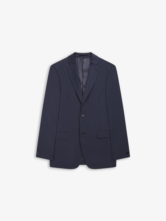 Costello Polywool Skinny Navy Textured Suit Jacket