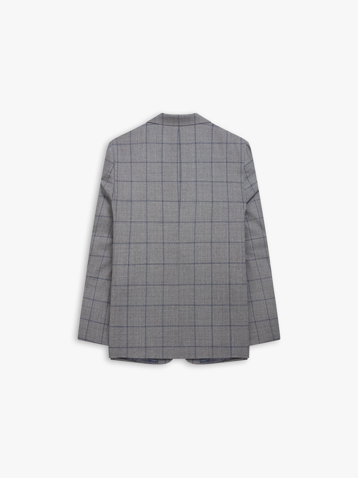 Niro Barberis Slim Fit Grey and Blue Windowpane Check Jacket