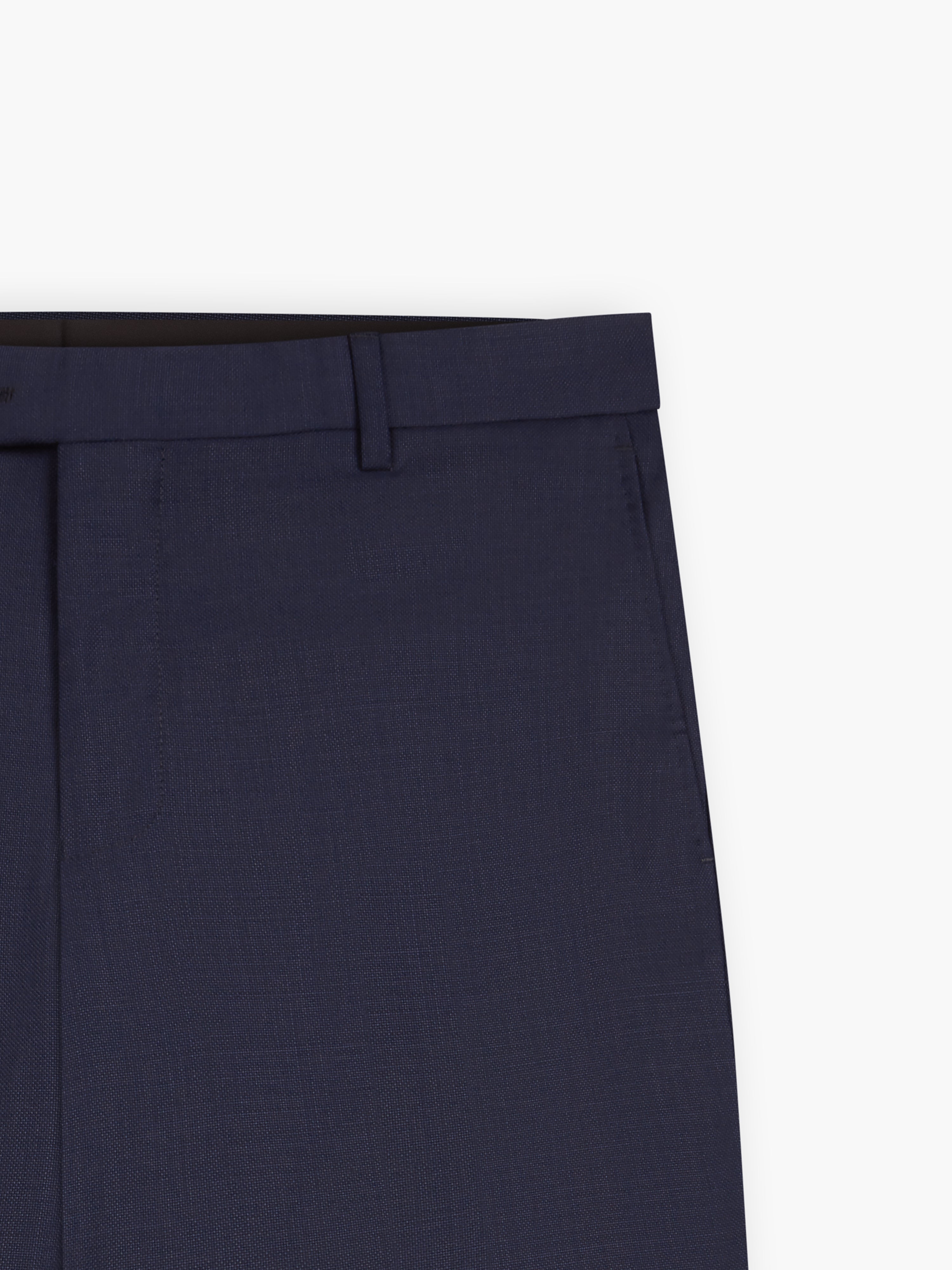 Men's navy windowpane check suit trousers in tailored fit | Savile Row Co