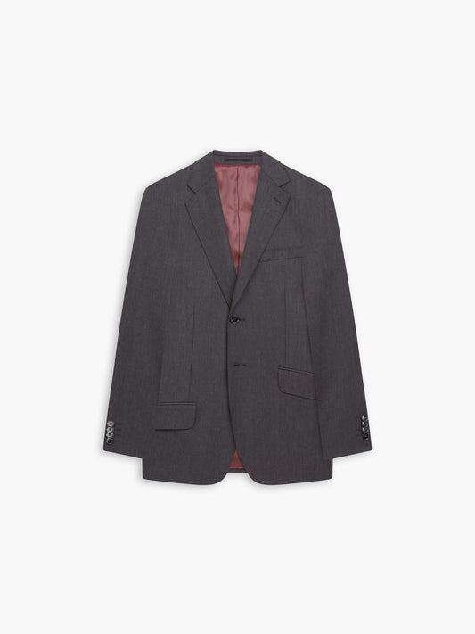 Middleton Regular Fit Charcoal Twill Wool Blend Jacket