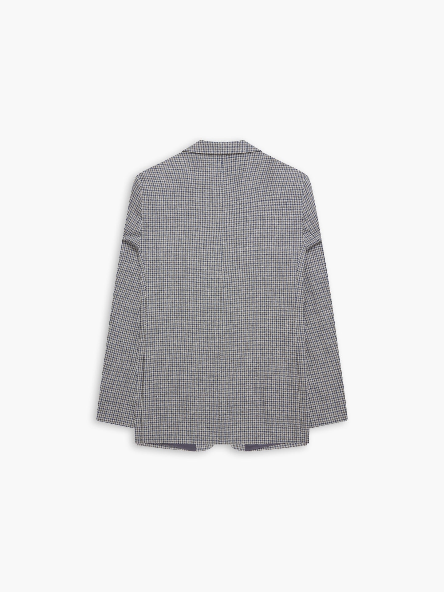Ravello Italian Luxury Slim Linen Grey & Navy Microcheck Suit Jacket