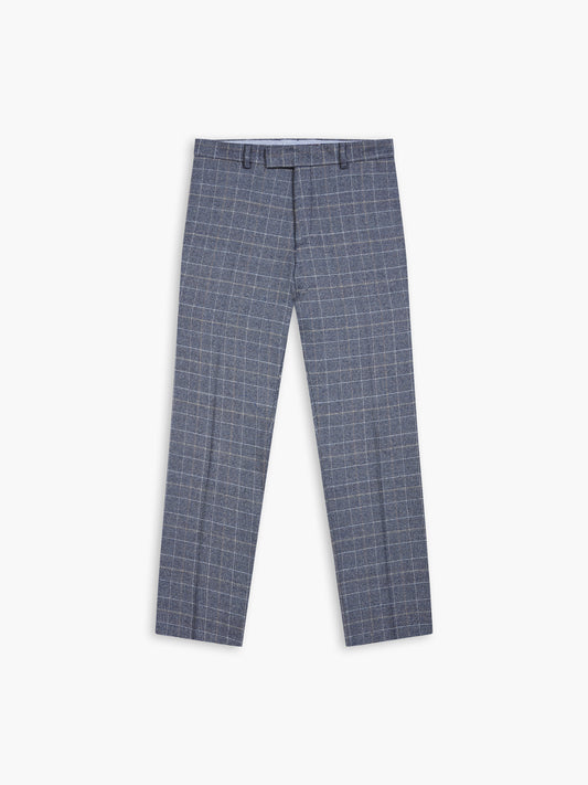 Hampstead Premium Wool Slim Blue Check Suit Trouser