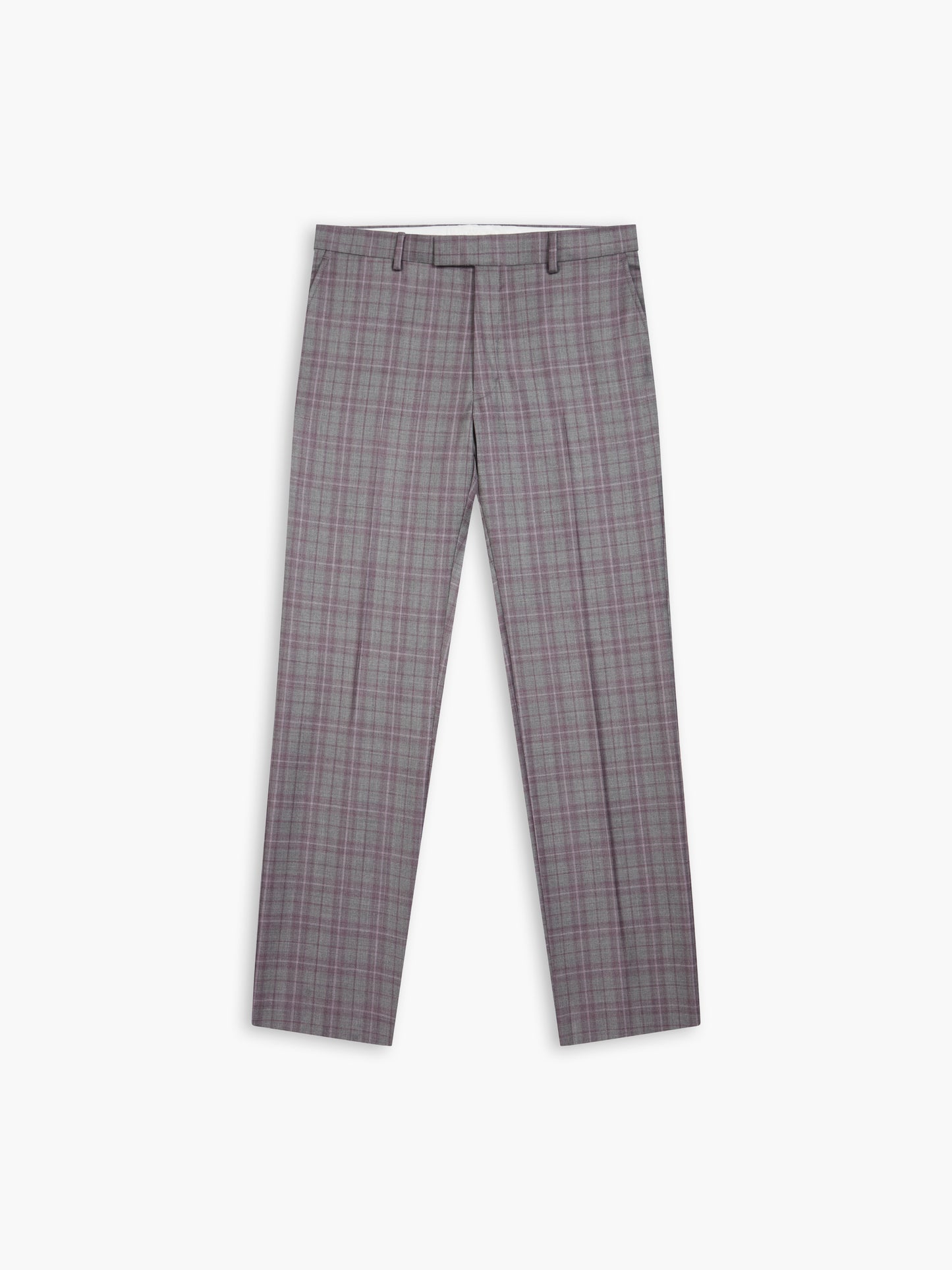 Highgrove Woven in Italy Slim Fit Grey Check Trousers