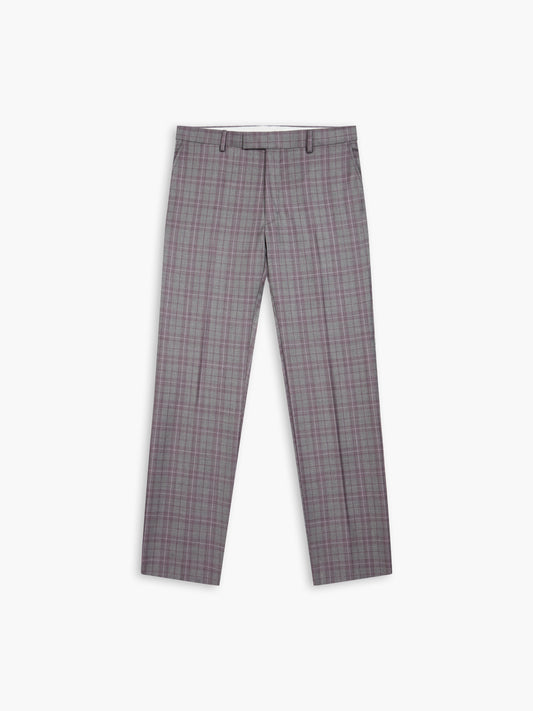 Highgrove Woven in Italy Slim Fit Grey Check Trousers