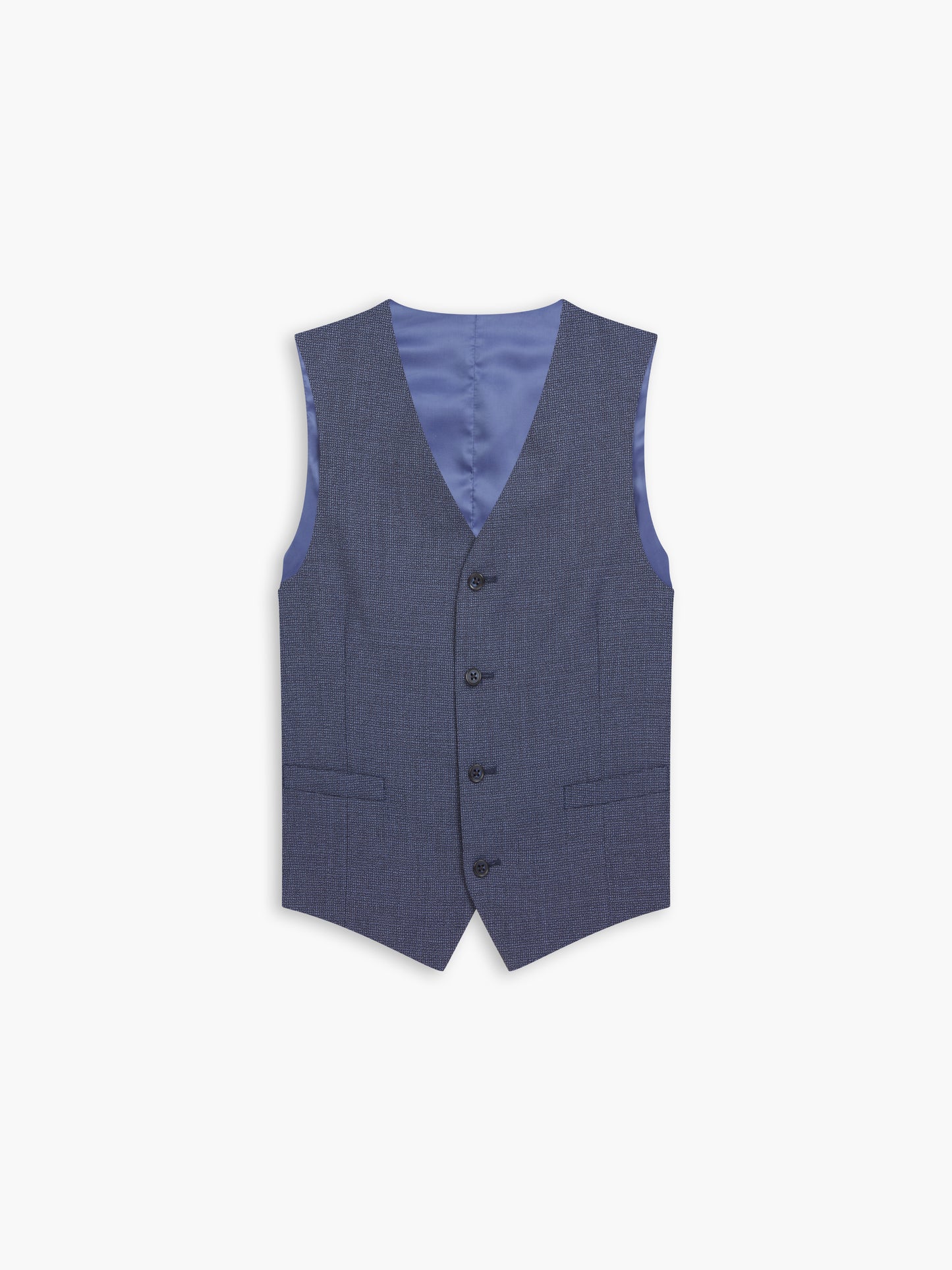 Lovell Infinity Slim Fit Blue Semi Plain Waistcoat