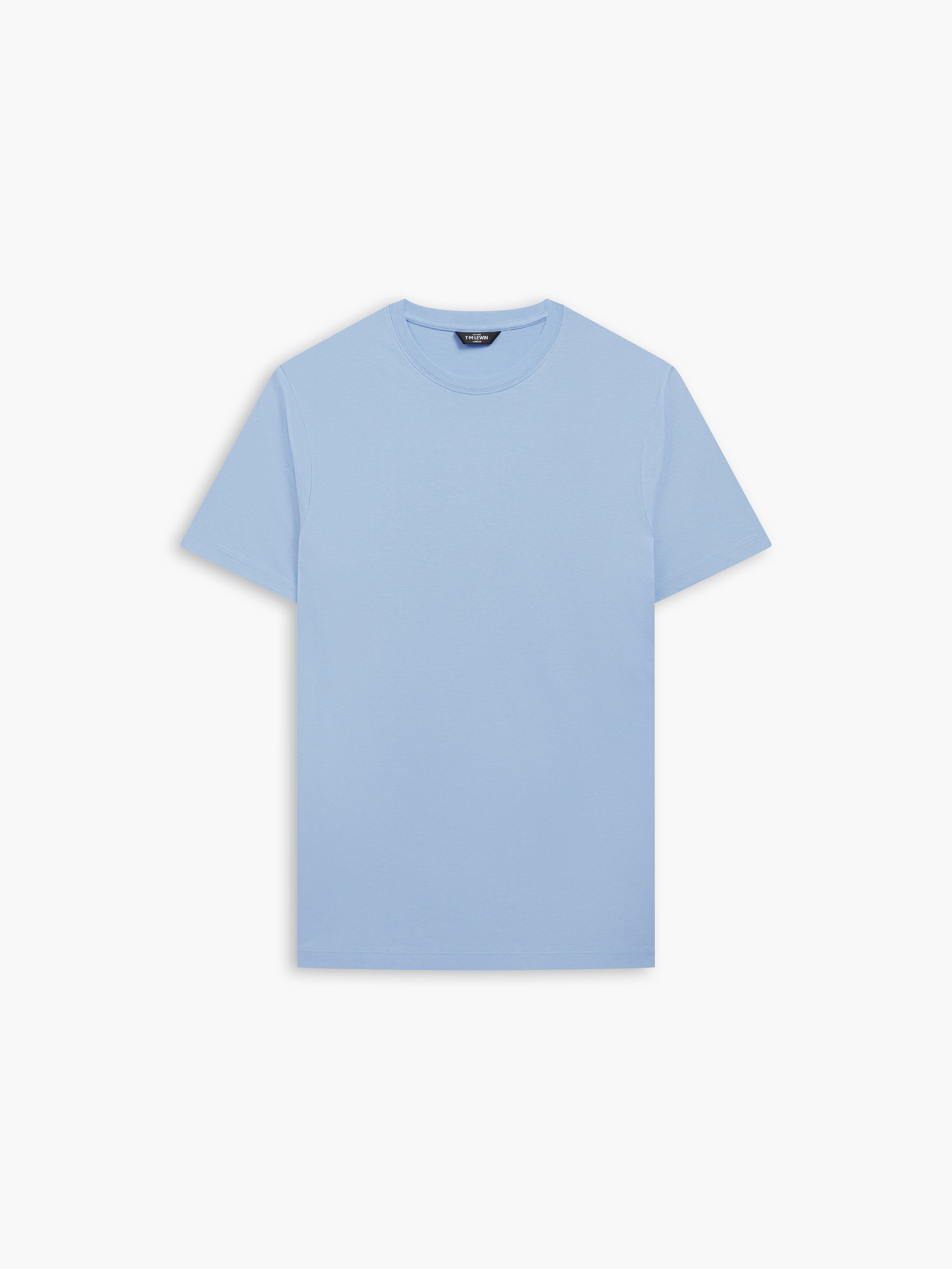 Light Blue Organic Cotton Crew Neck T-Shirt – T.M.Lewin