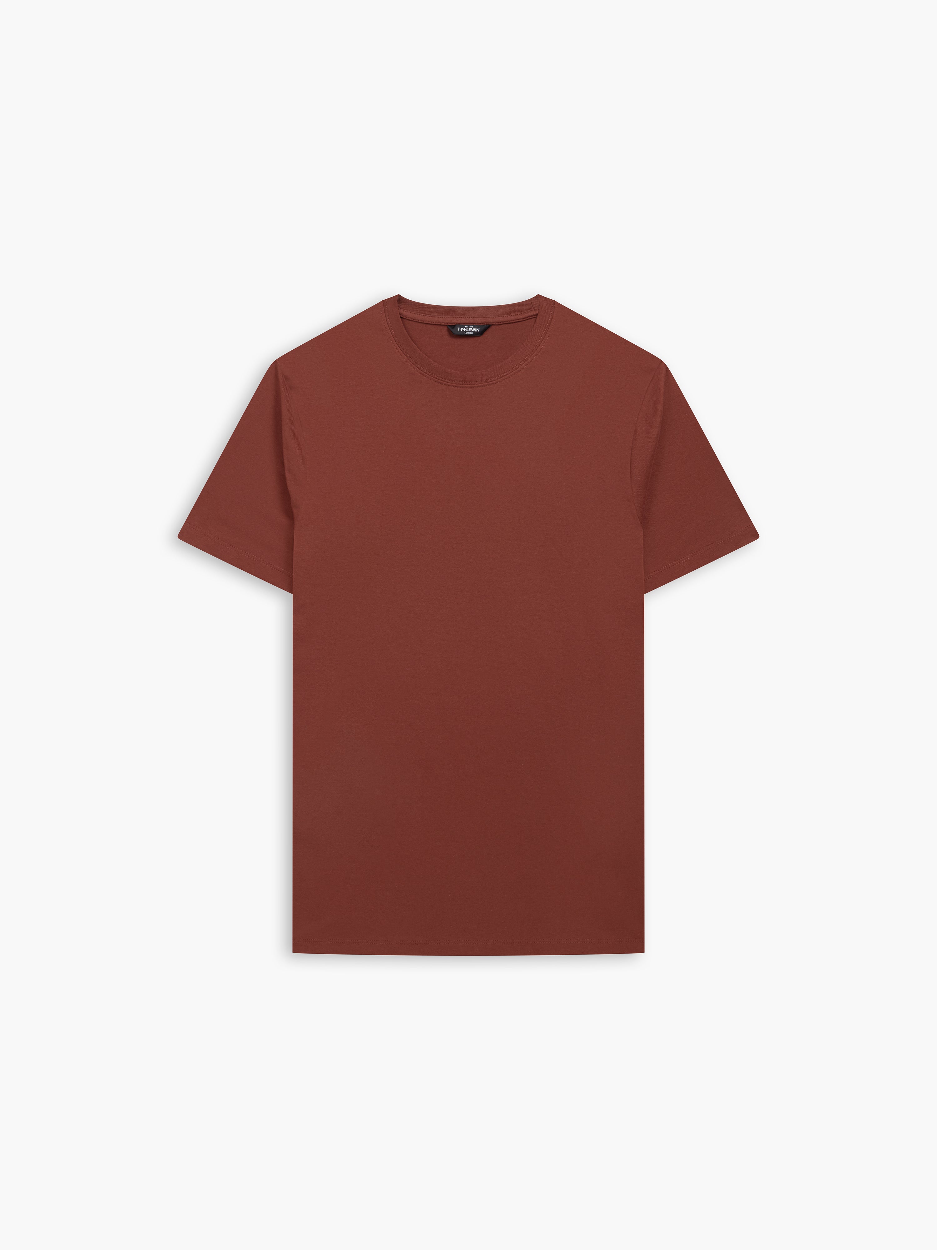 Burgundy Organic Cotton Crew Neck T Shirt tmlewinuk