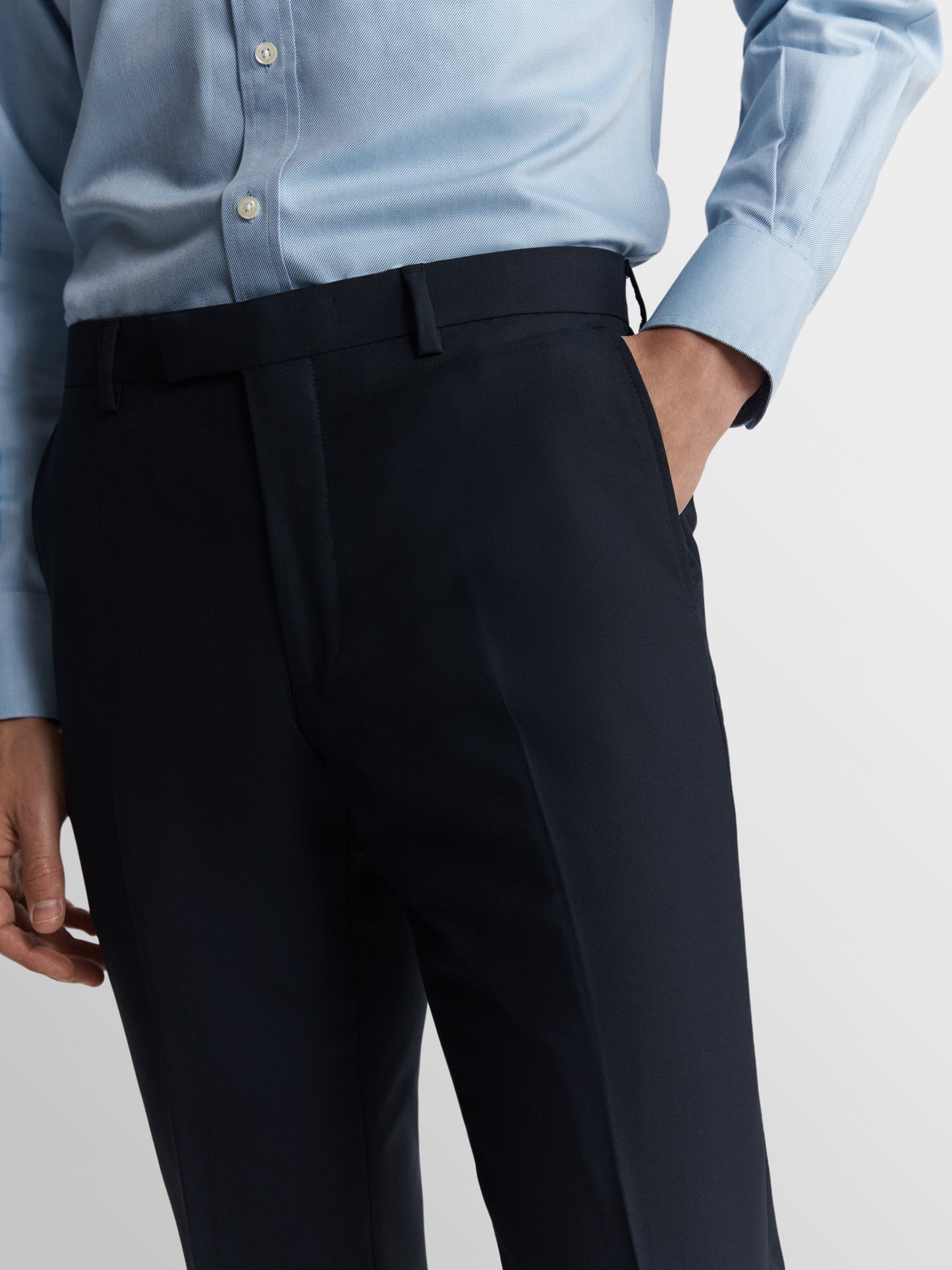 Aldgate Barberis Slim Fit Navy Trousers Plus Size
