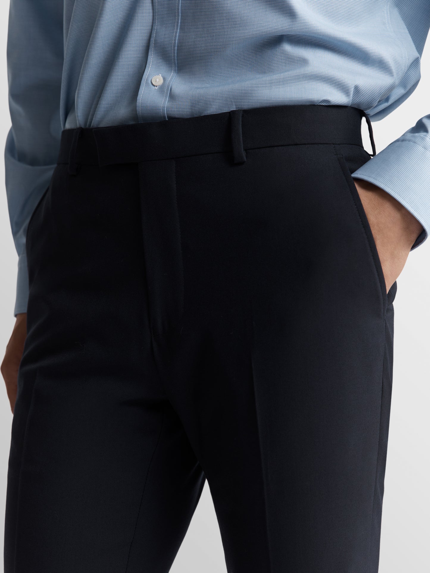 Image 2 of Leo Infinity Active Slim Fit Navy Trousers