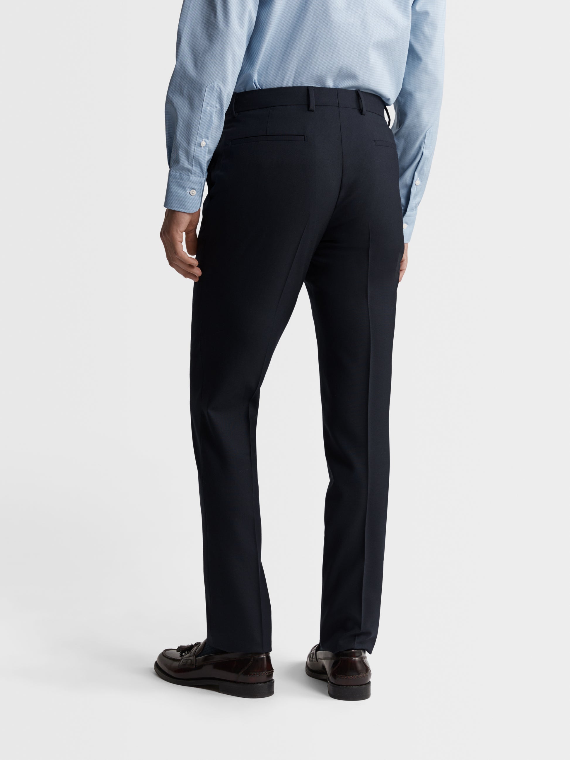 Image 3 of Leo Infinity Active Slim Fit Navy Trousers