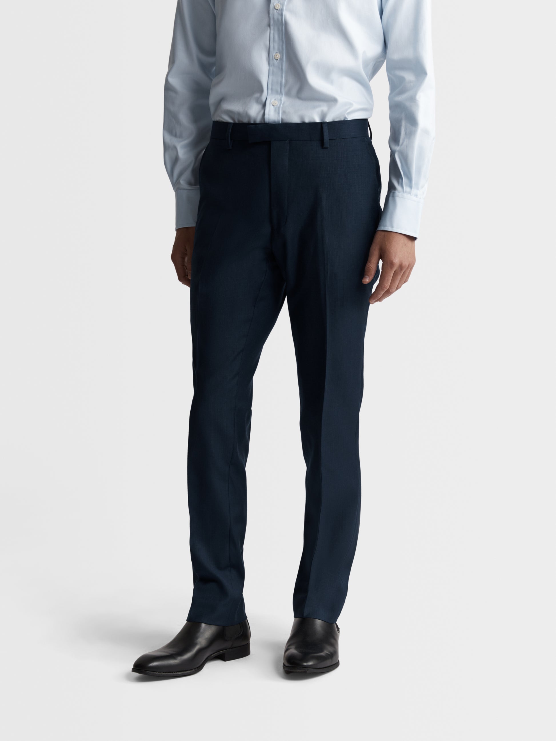 Image 1 of Owens Infinity Active Slim Fit Navy Blue Trousers