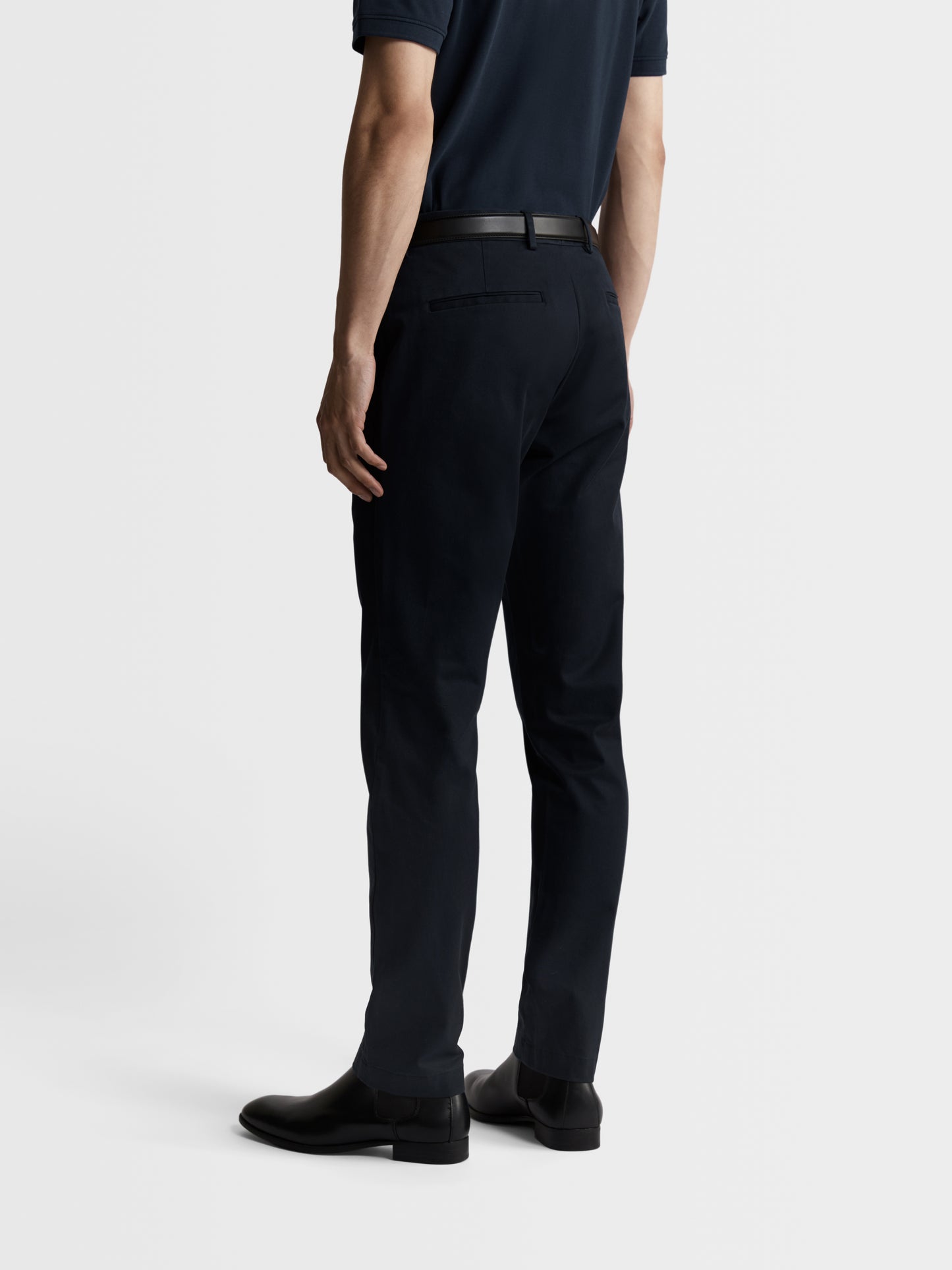 Image 5 of Moretti Extra Slim Fit Navy Textured Chino