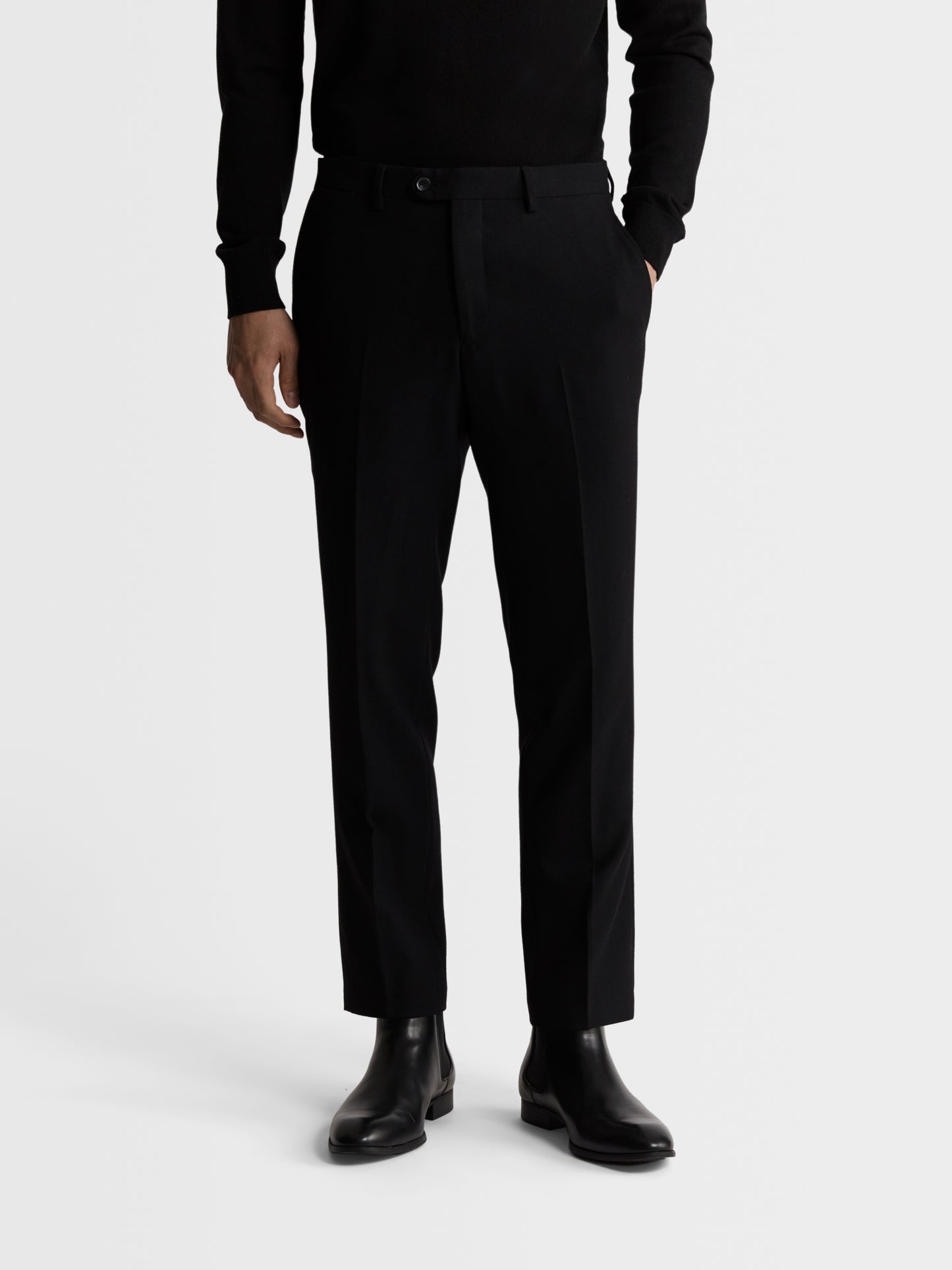 Image 1 of Idol Skinny Fit Plain Black Suit Trouser