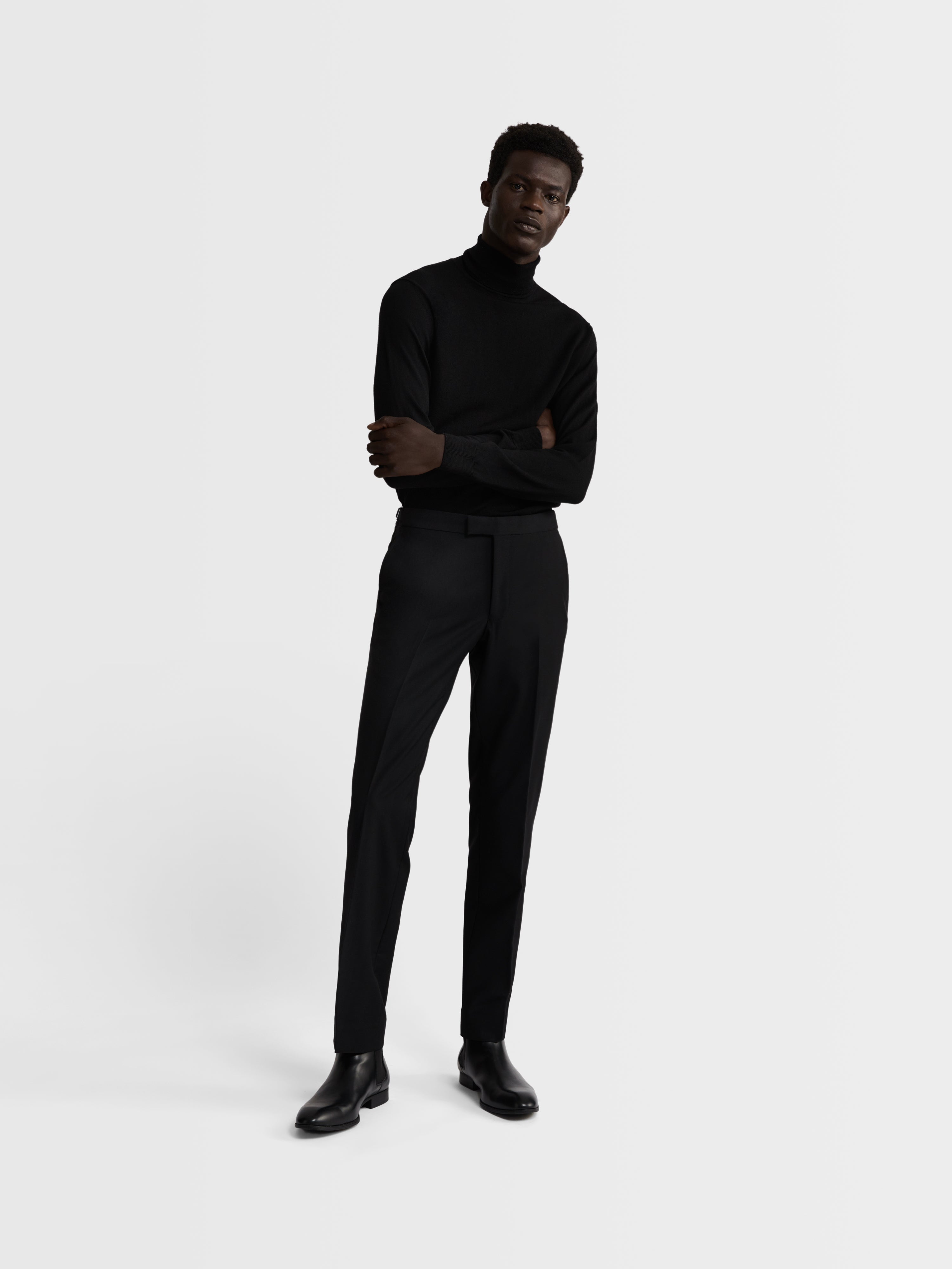 Relaxed Fit Tuxedo trousers - Black - Men | H&M