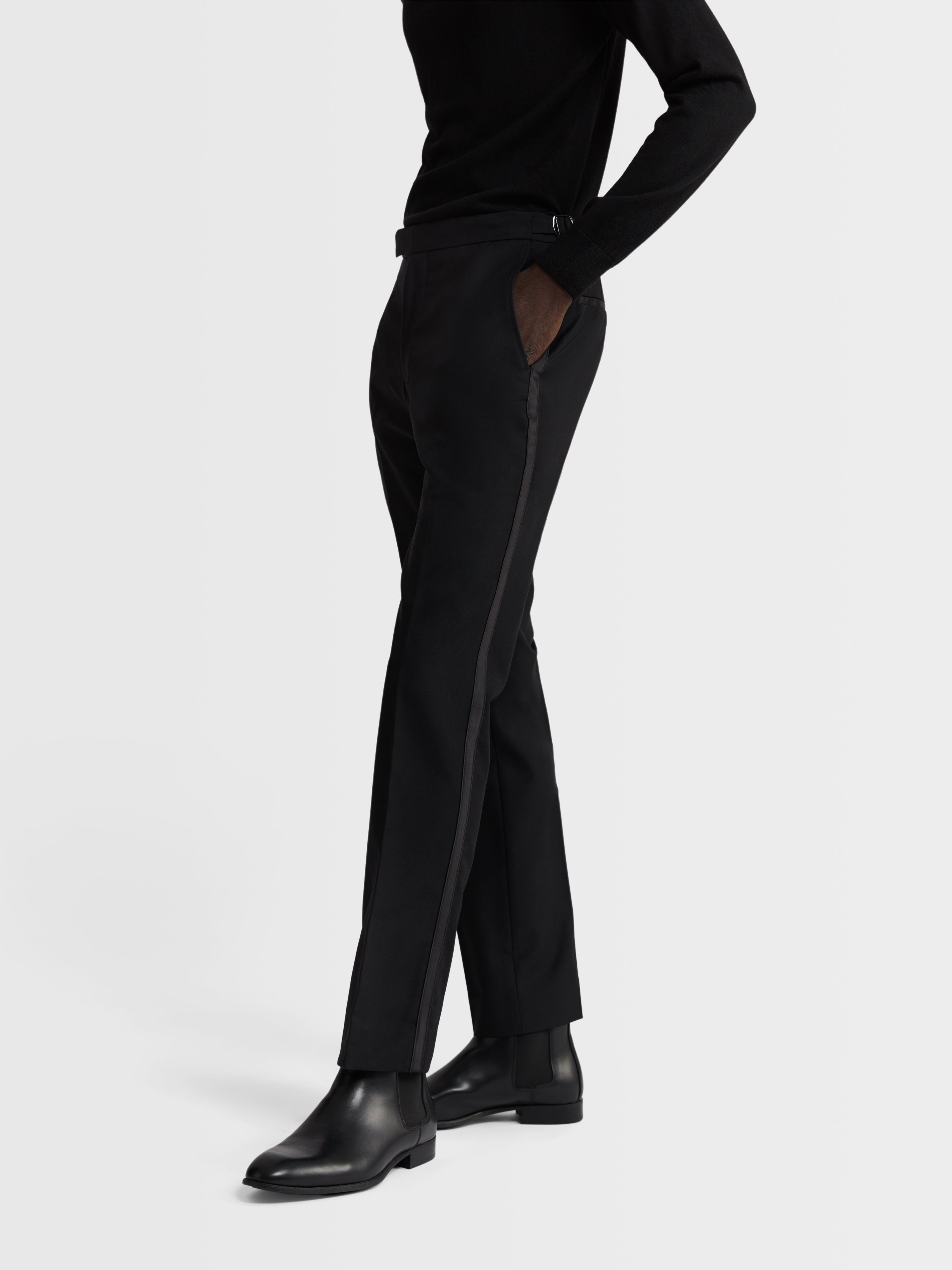 Mens Canali black Wool Tuxedo Trousers | Harrods # {CountryCode}