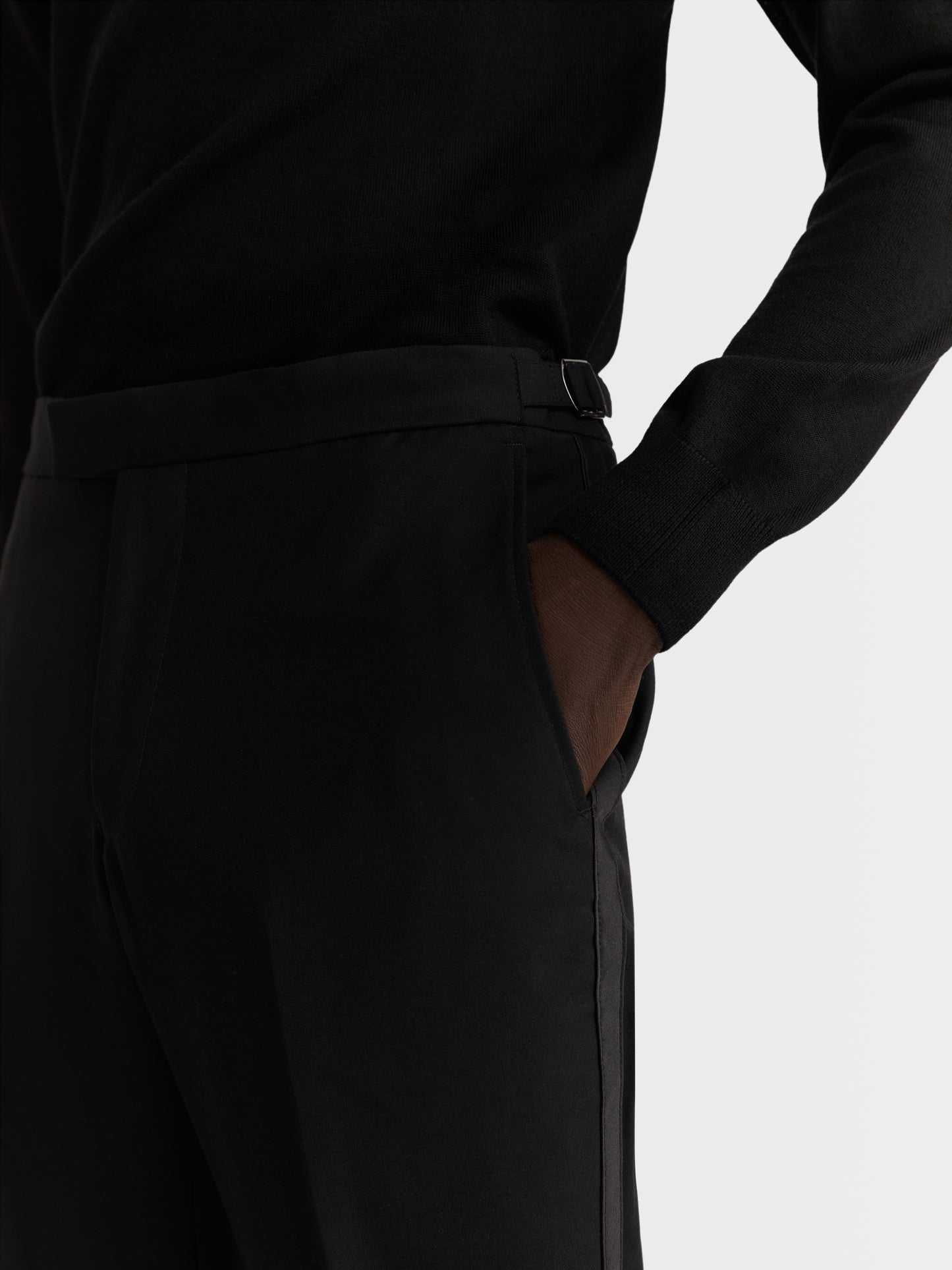 Chancery Premium Wool Regular Black Dinner Trouser