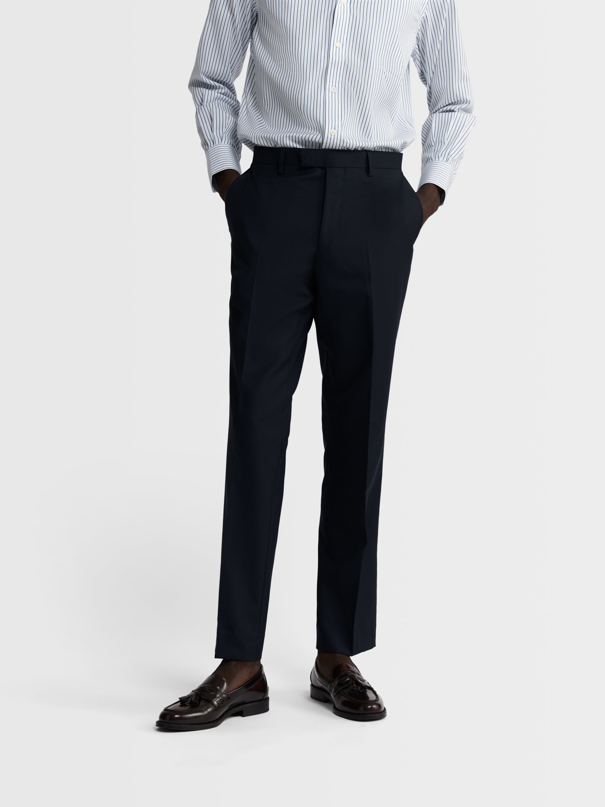 Image 1 of Birch Barberis Regular Fit Navy Trousers