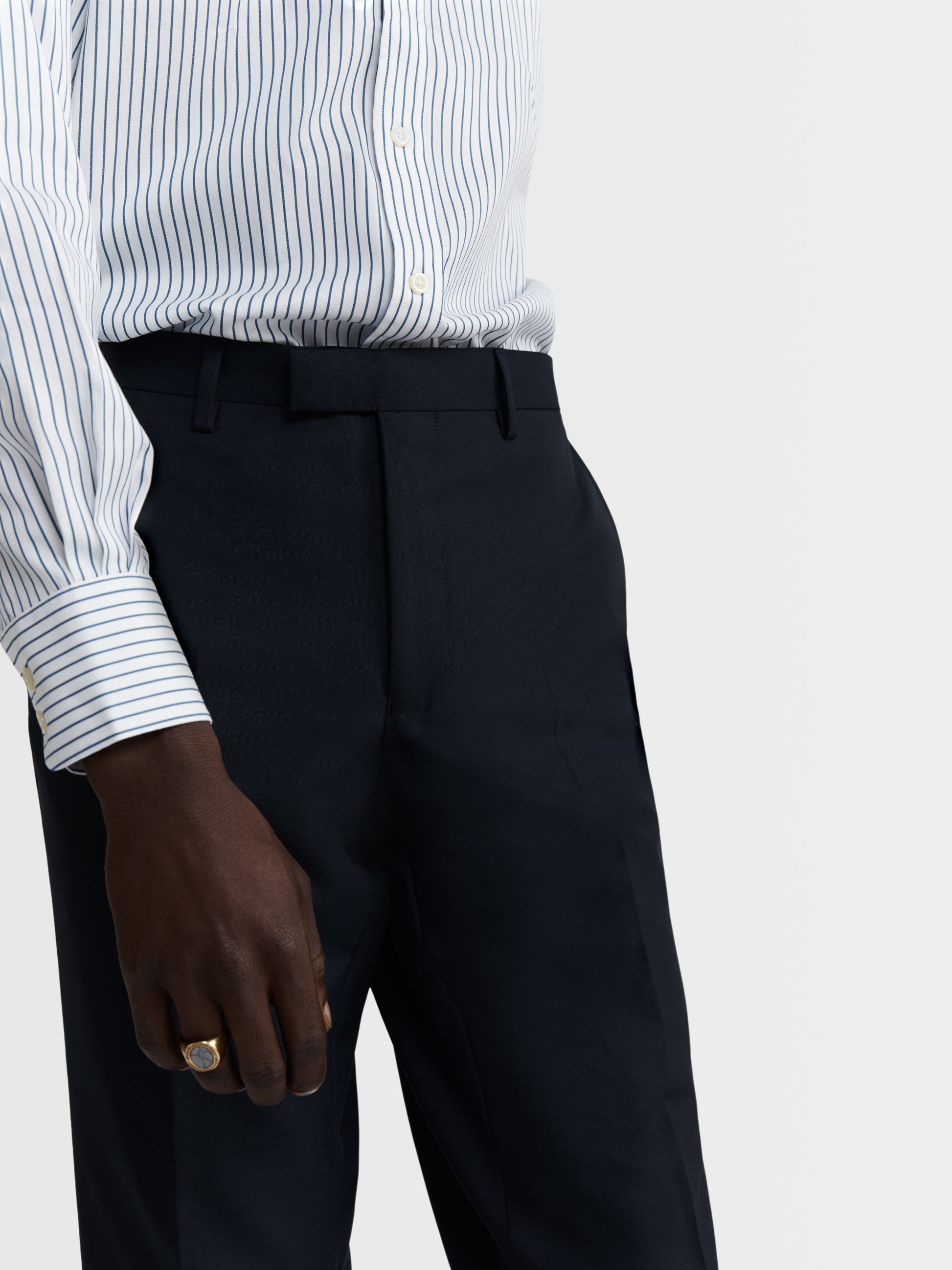 Image 4 of Birch Barberis Regular Fit Navy Trousers
