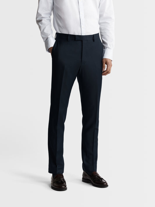 Image 1 of Maxwell Infinity Active Slim Fit Navy Textured Trousers