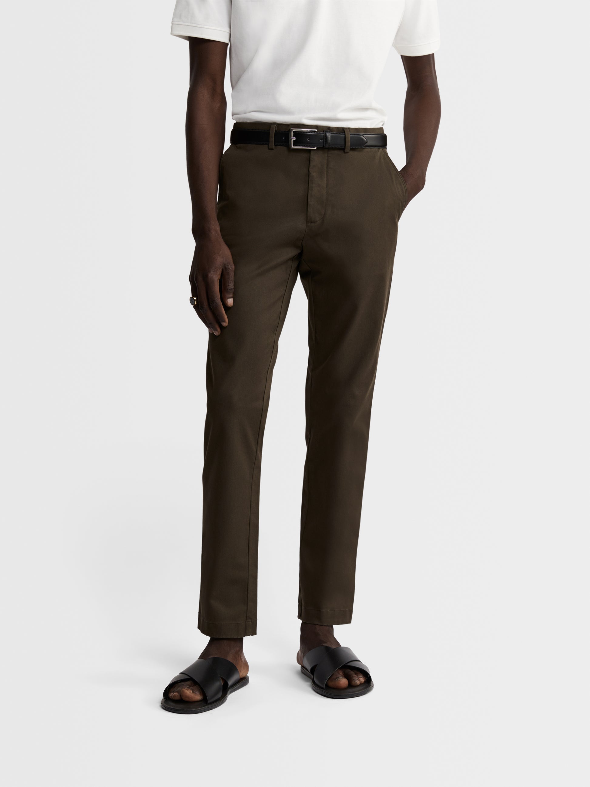 Image 1 of Non Iron Radcliffe Slim Fit Olive Chino