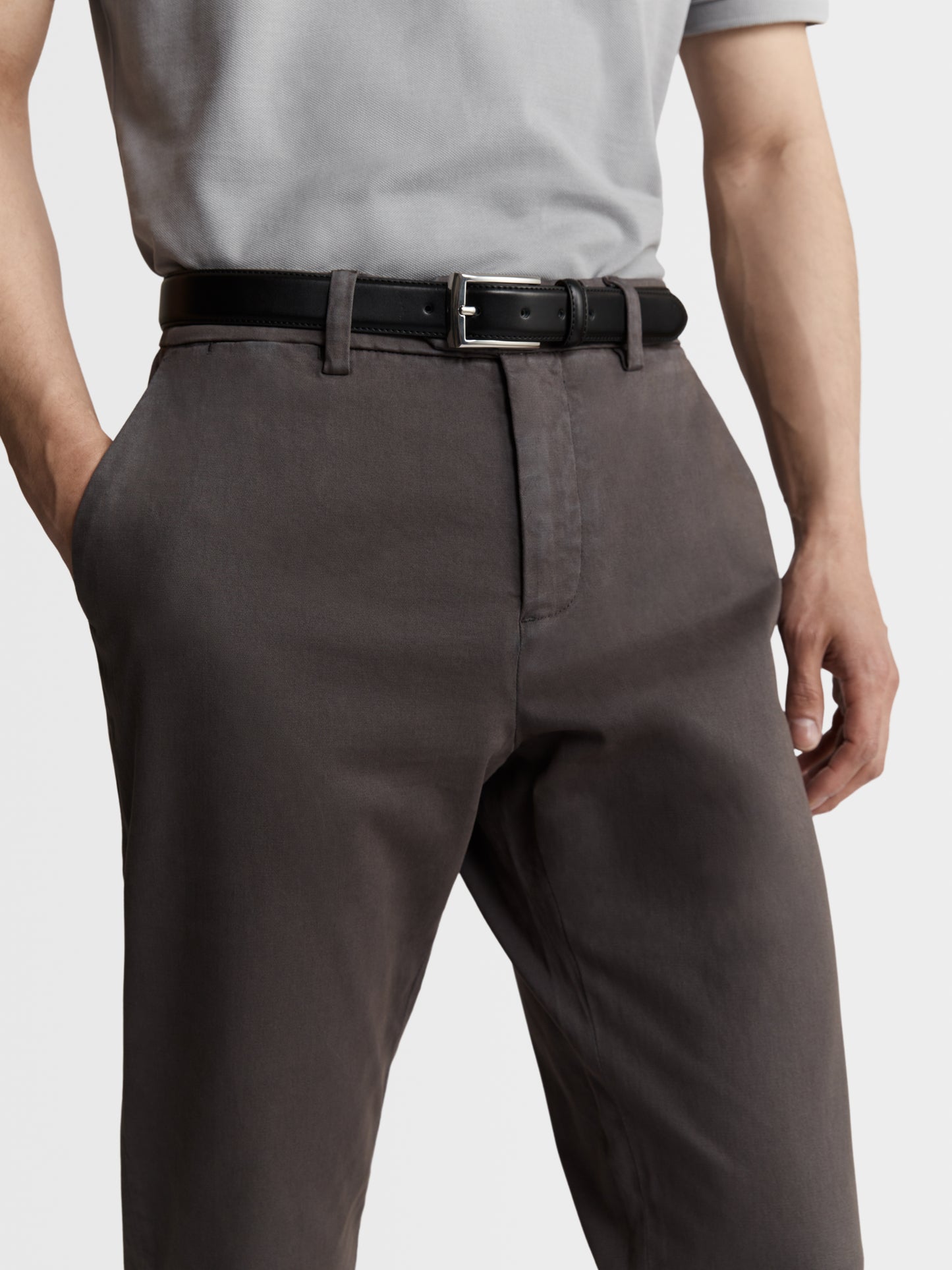 Image 2 of Slim Fit Grey Chinos