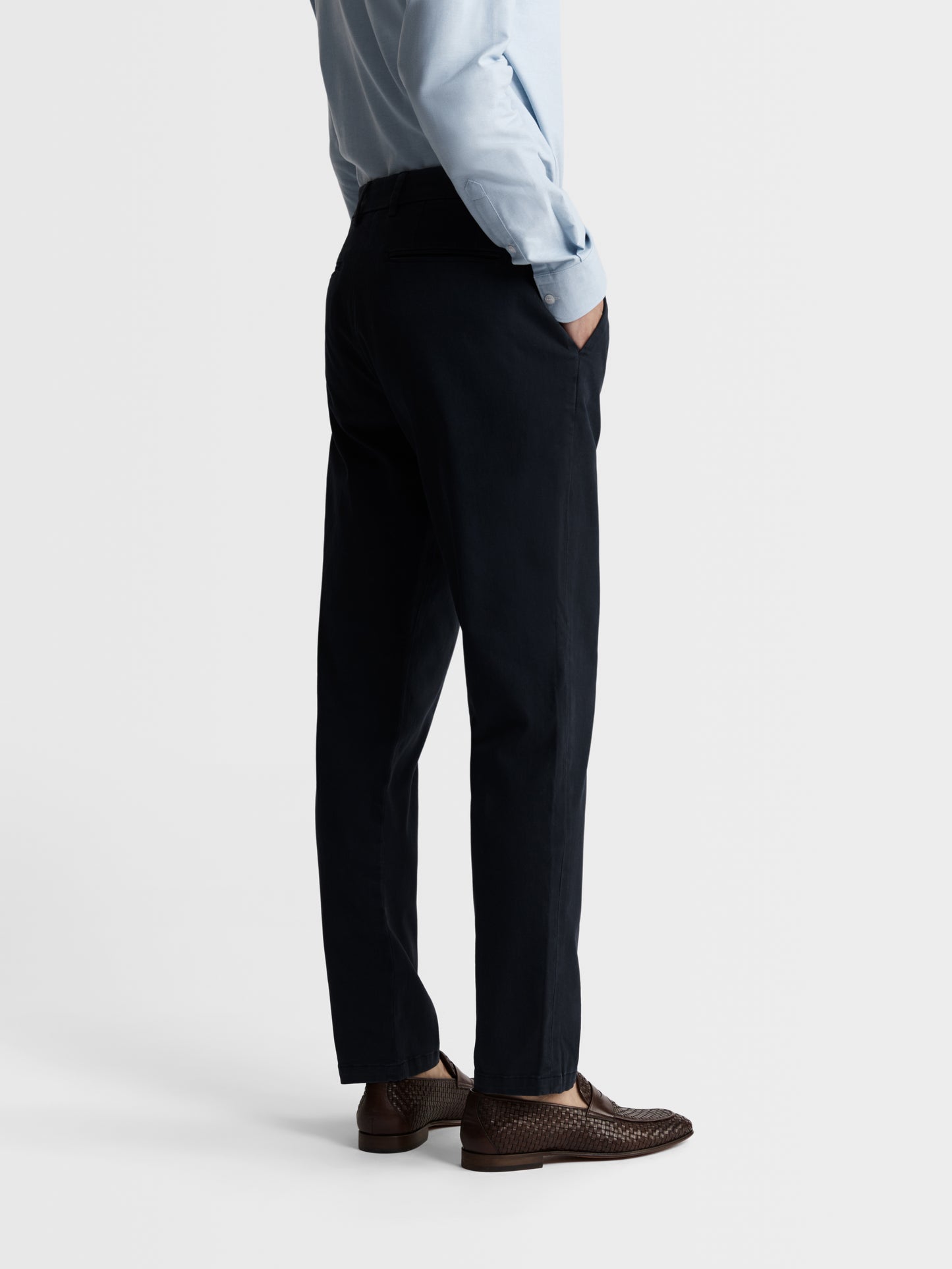 Image 4 of Slim Fit Navy Blue Chinos