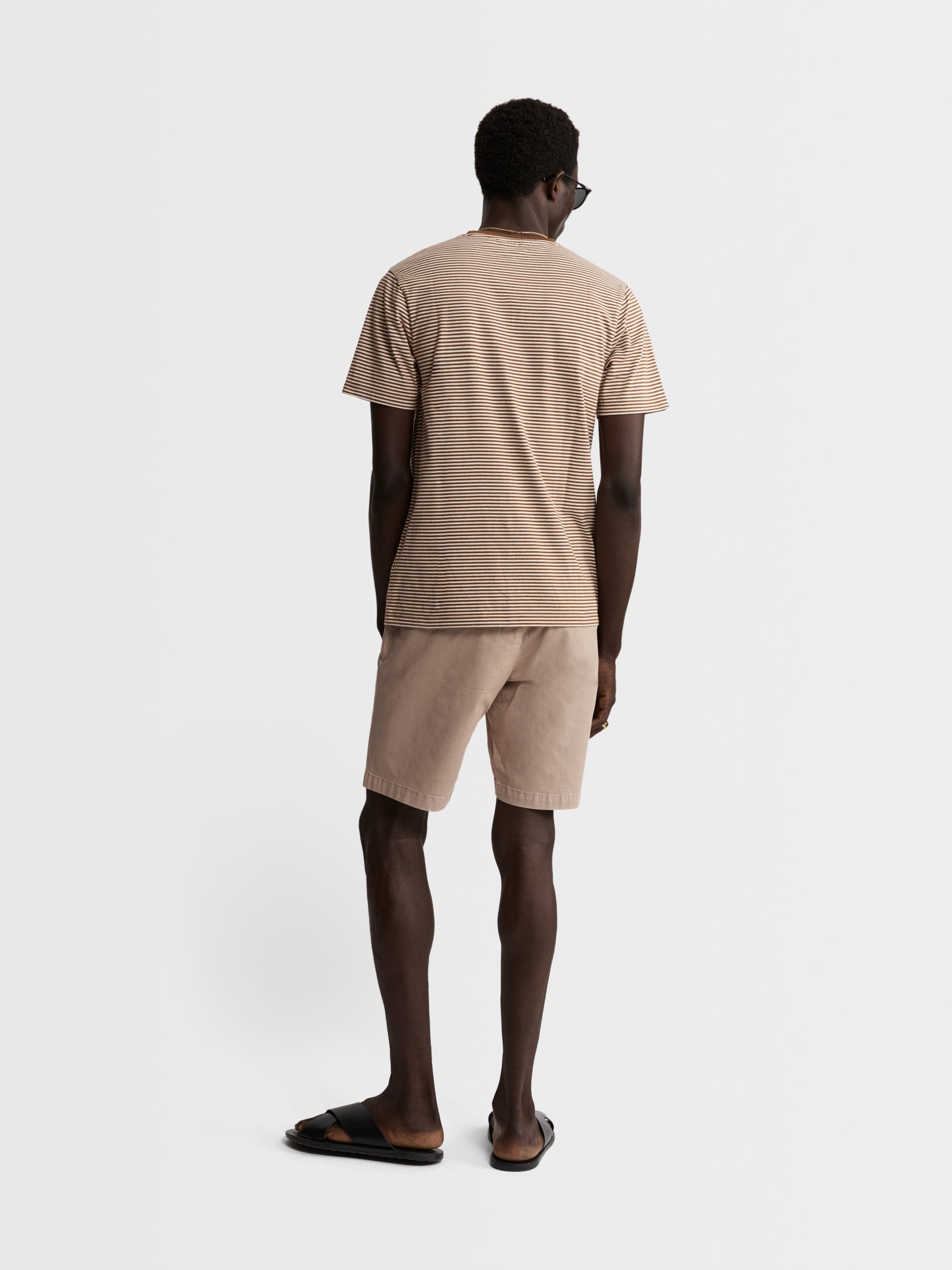 Image 4 of Slim Fit Sand Chino Shorts