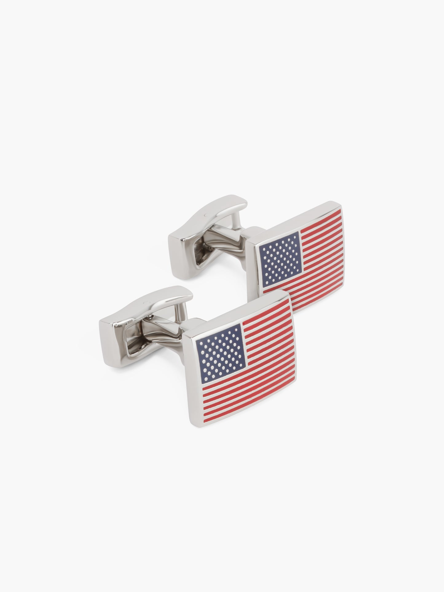 USA Flag  Cufflinks - Silver