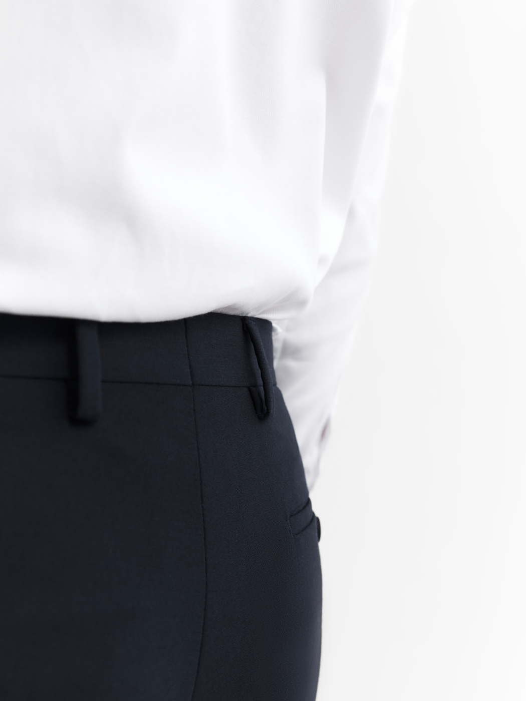 Image 4 of White Fine Twill Slim Fit Single Cuff Classic Collar Shirt