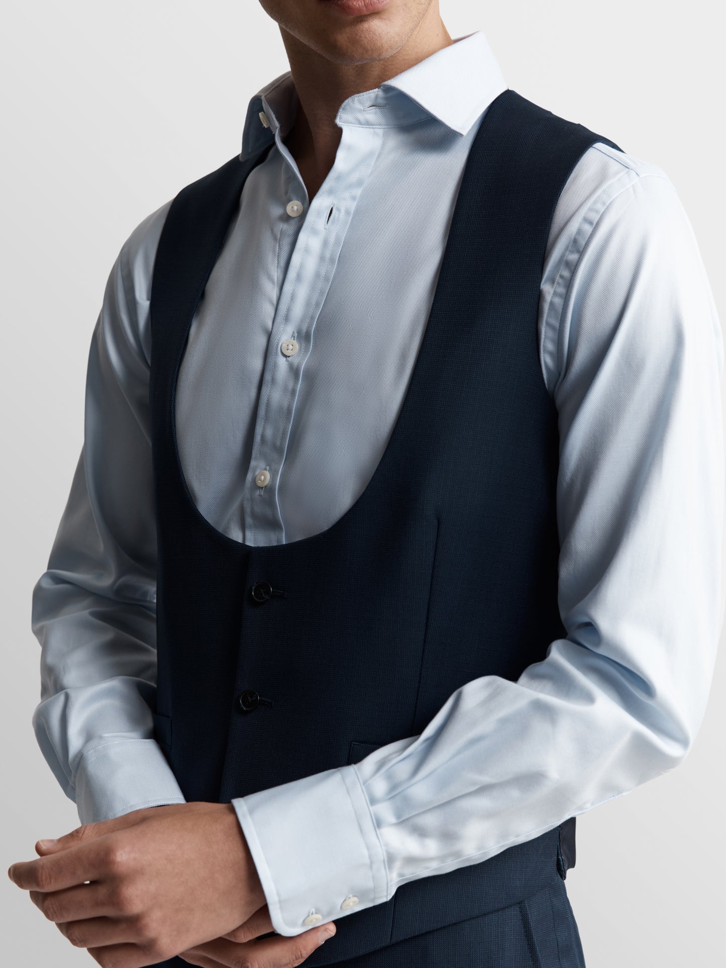 Owens Infinity Active Slim Fit Navy Blue Waistcoat
