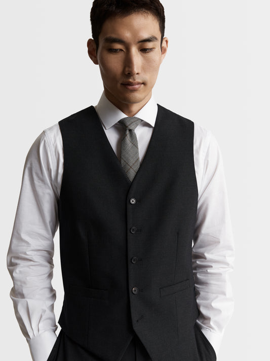 Image 1 of Ronnie Infinity Active Slim Fit Charcoal Waistcoat