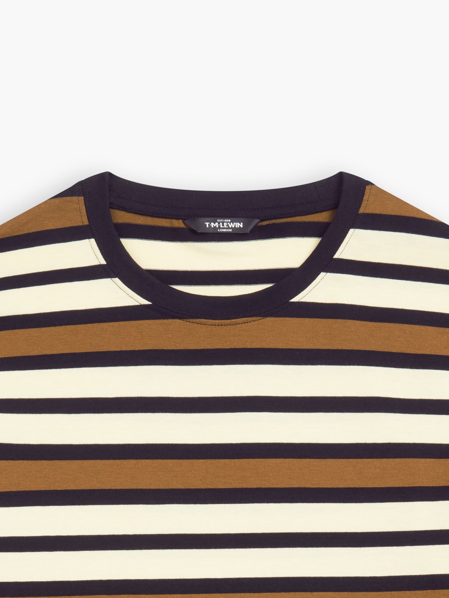 Rust Stripe Organic Cotton Crew Neck T-Shirt