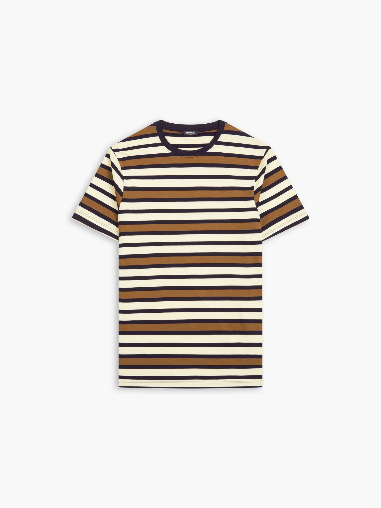 Rust Stripe Organic Cotton Crew Neck T-Shirt