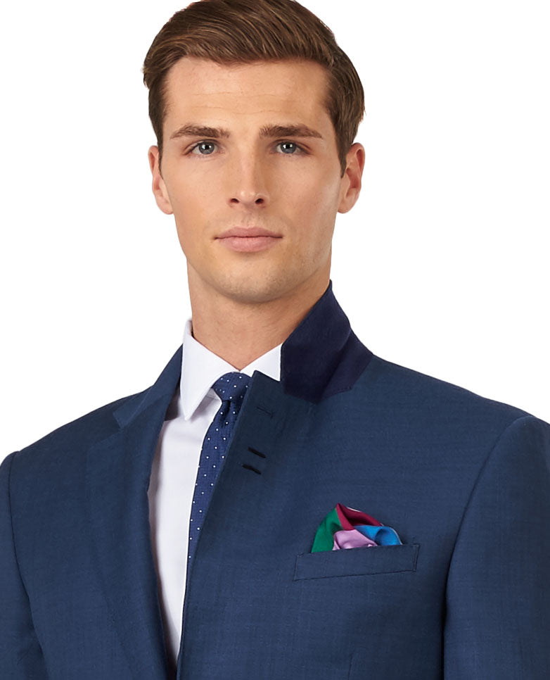 The Yellowwood Slim Fit Blue Textured Weave Jacket