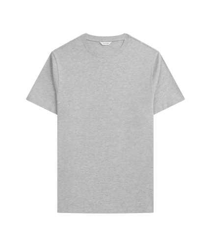 Flat lay shot of a short sleeve grey marl t-shirt
