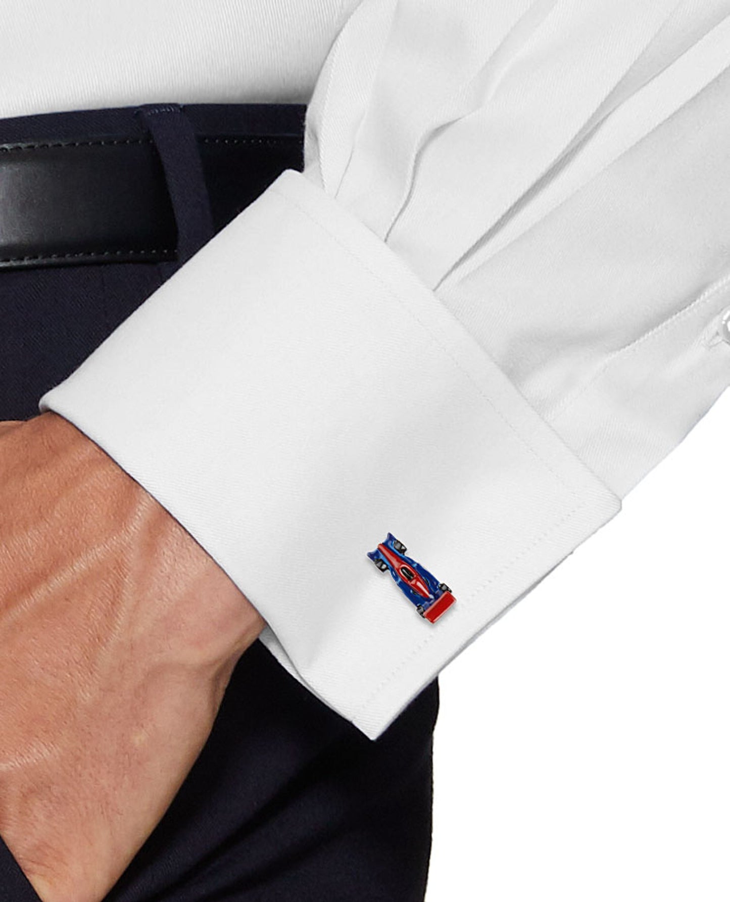 Red and Blue Racing Car Cufflinks