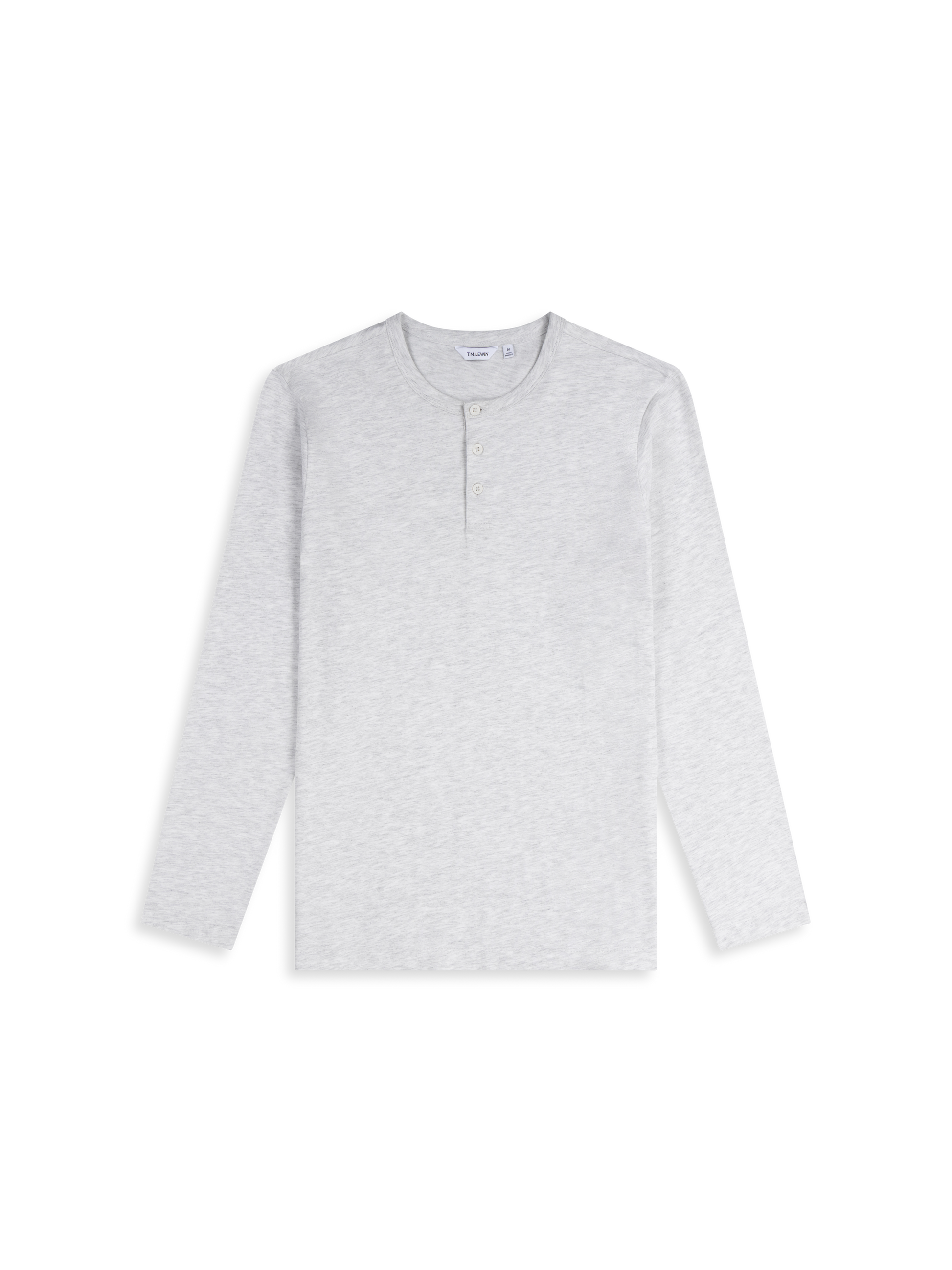 Light gray long-sleeve shirt on a white background