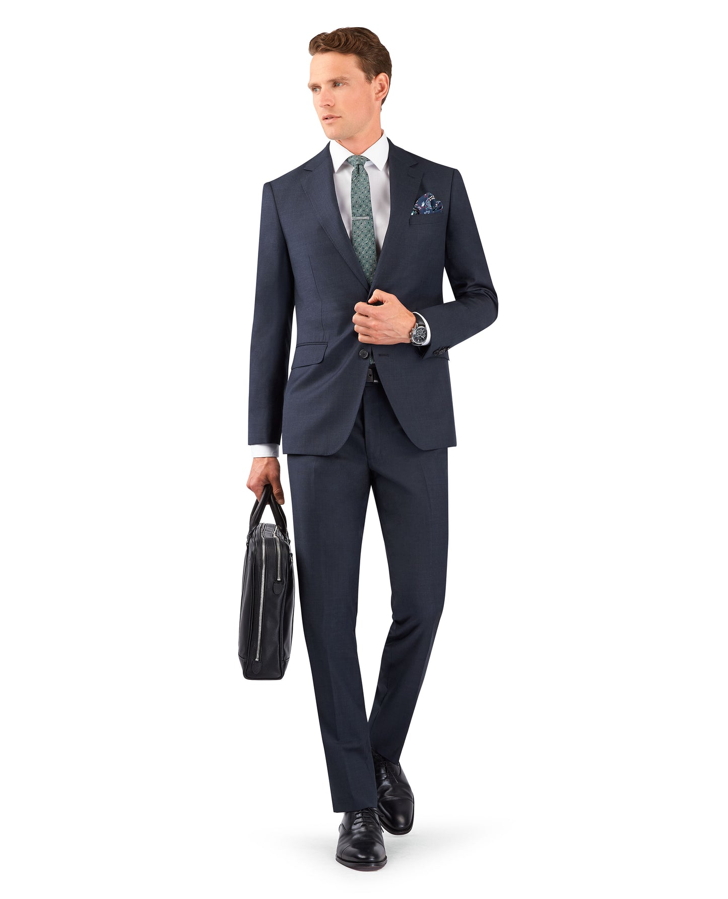 The Manzoni Zegna Slim Fit Navy Grid Jacket