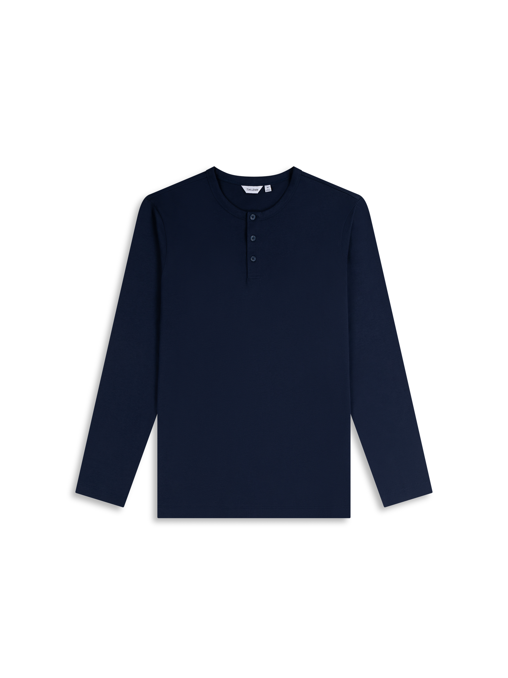 Vetemin Men's Casual Henley Tee Shirt - Soft Solid Retro Short Sleeve Top, Navy/Heather Blue, XL