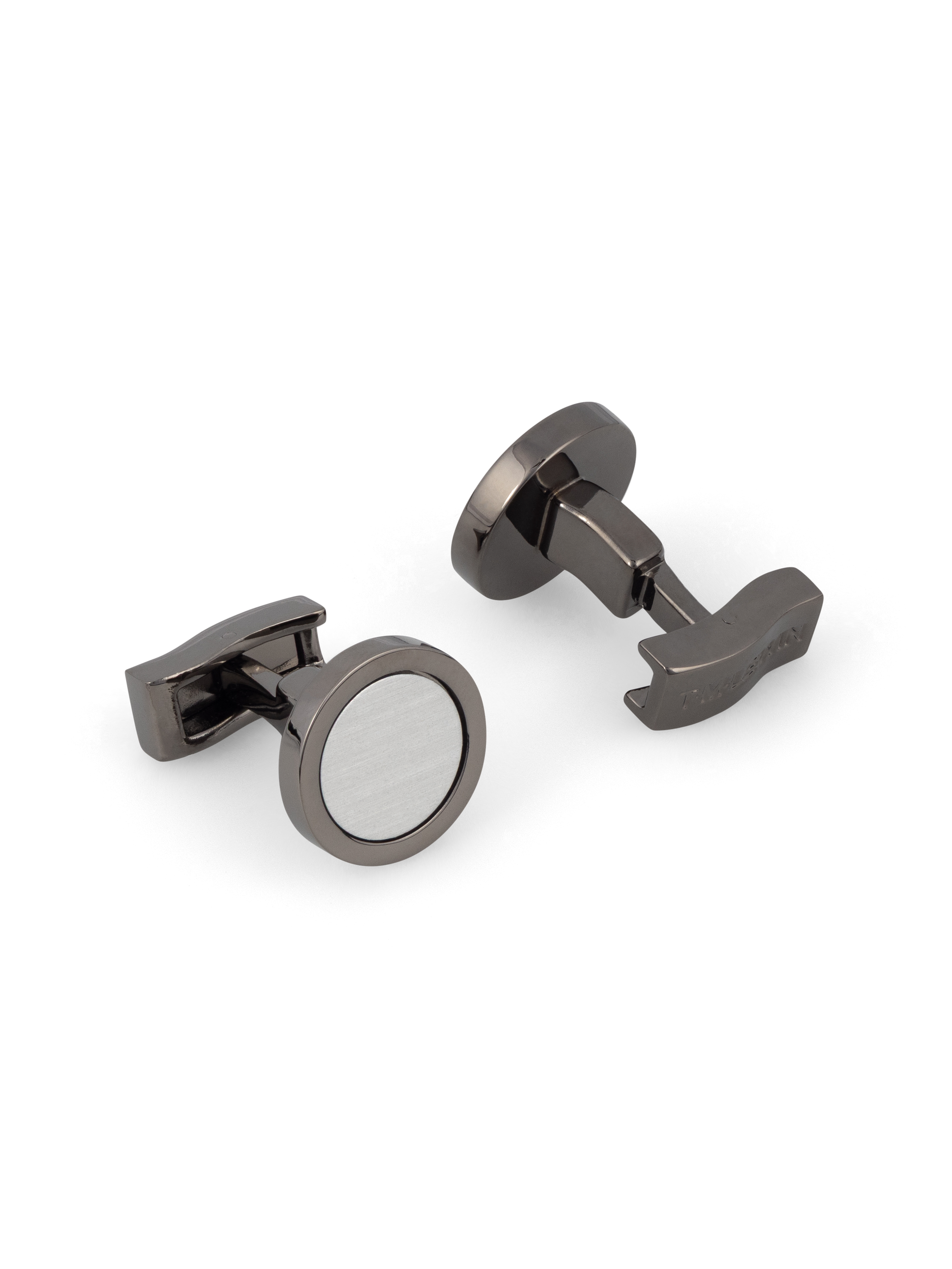 Gunmetal Circle Cufflinks